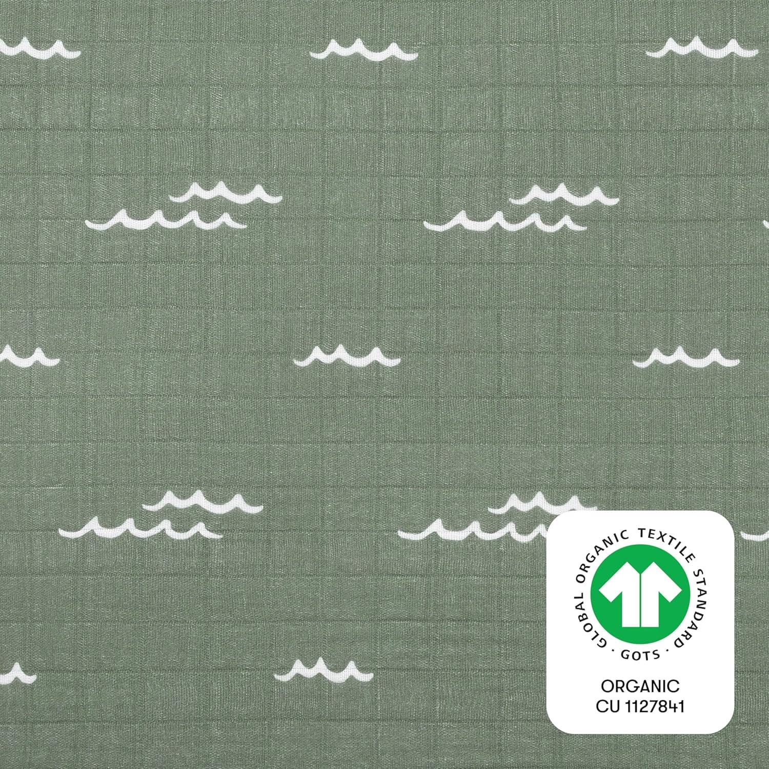 Ocean Waves Quilted Muslin Changing Pad Cover