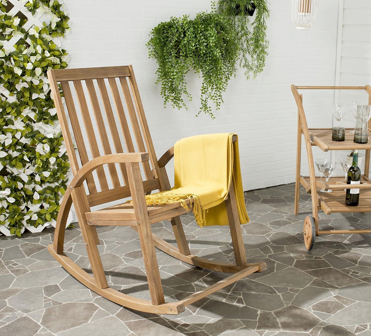 Clayton Rocking Chair Indoor/Outdoor - PAT7003 - Teak - Safavieh