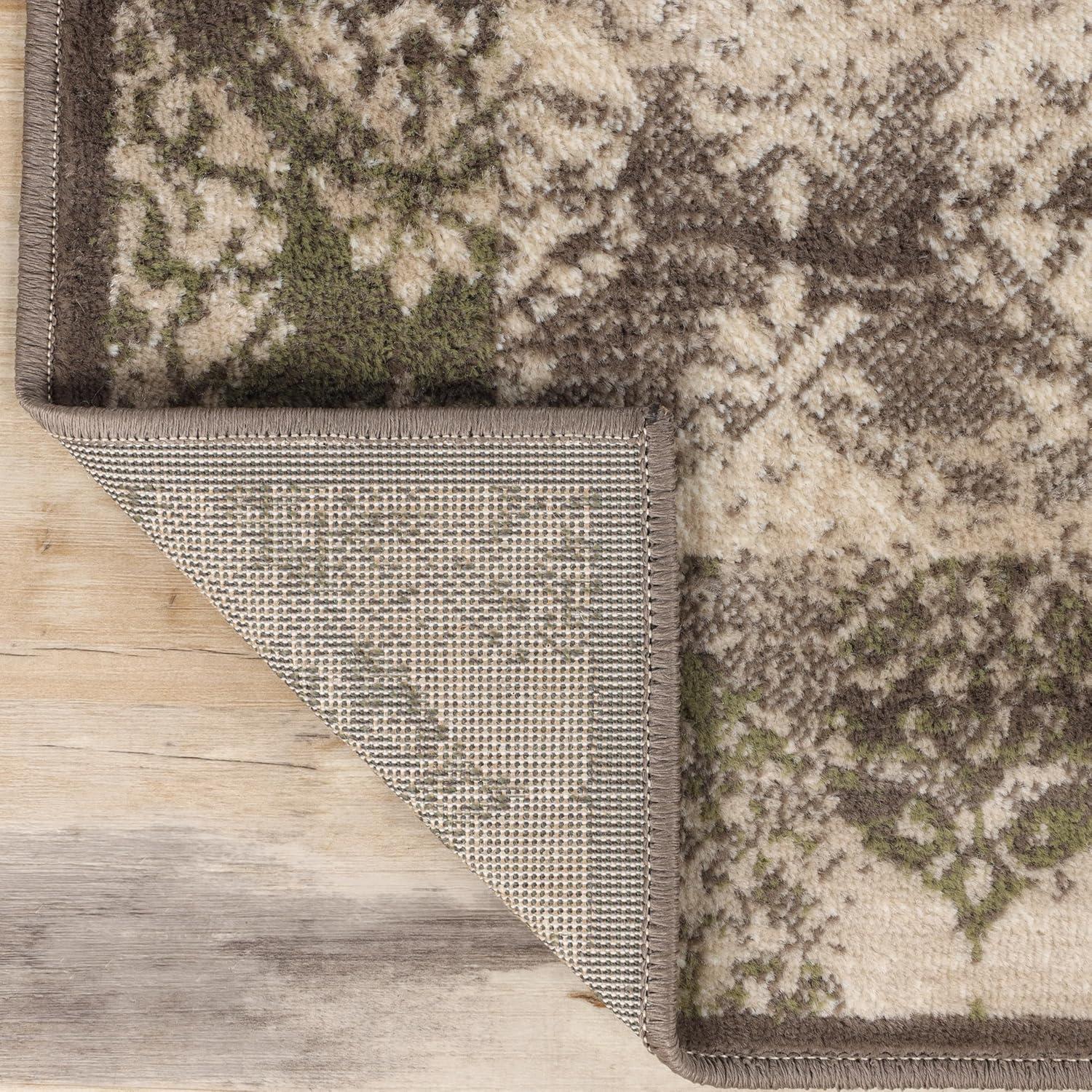 Modern Damask Indoor Area Rug or Runner, 2'x3', Brown - Blue Nile Mills