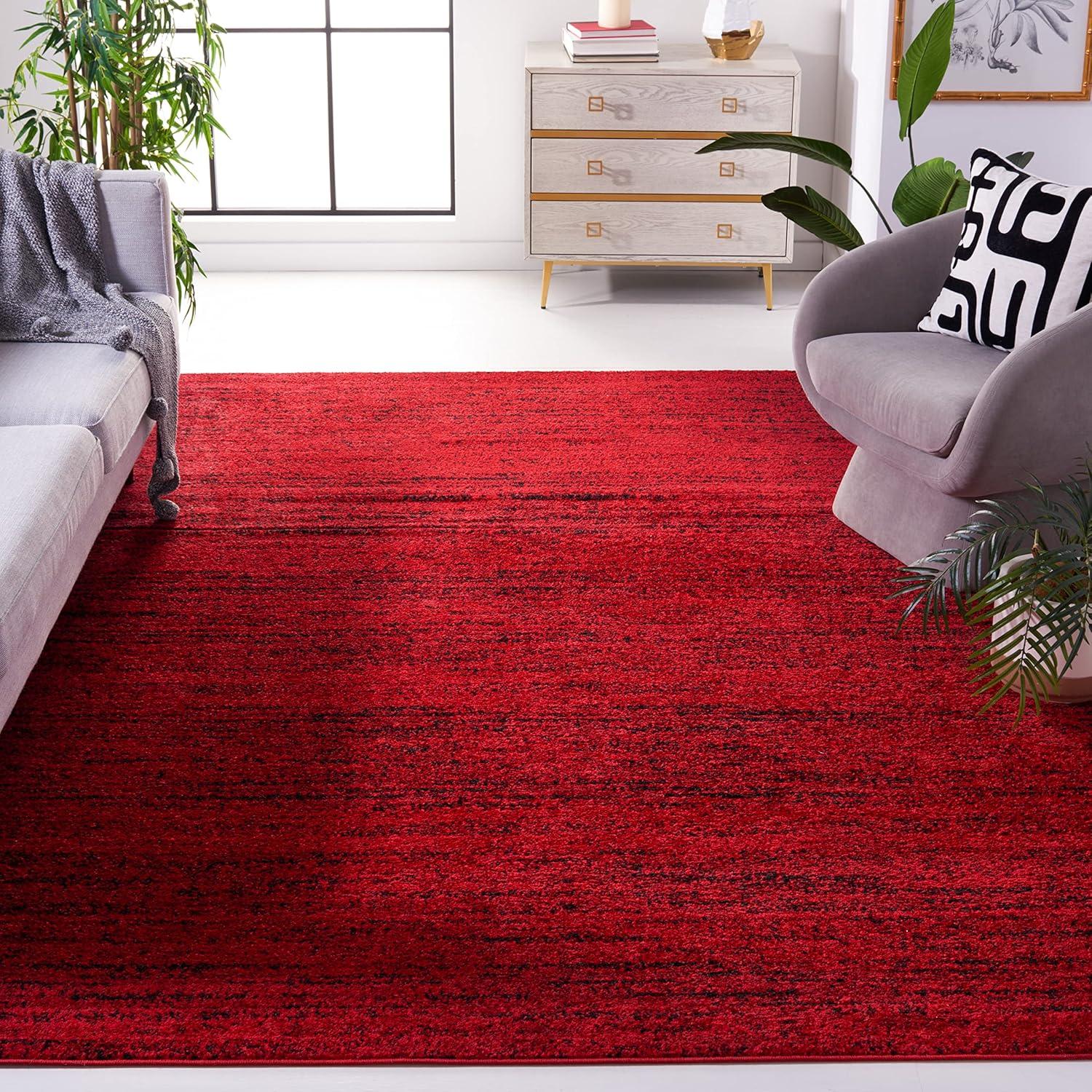 Adirondack ADR117 Machine Made Indoor Area Rug - Red/Black - 9'x12' - Safavieh