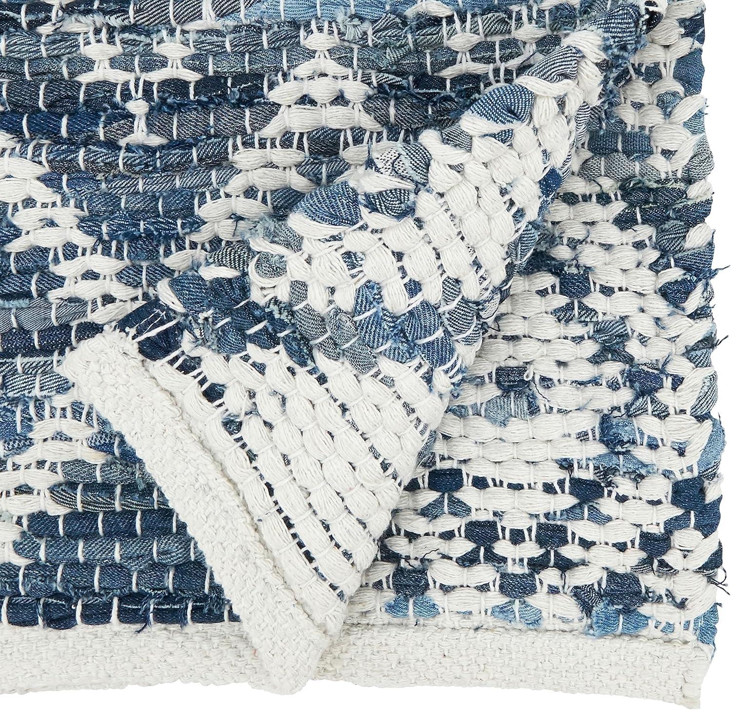 Saro Diamond Weave Chindi Table Runner