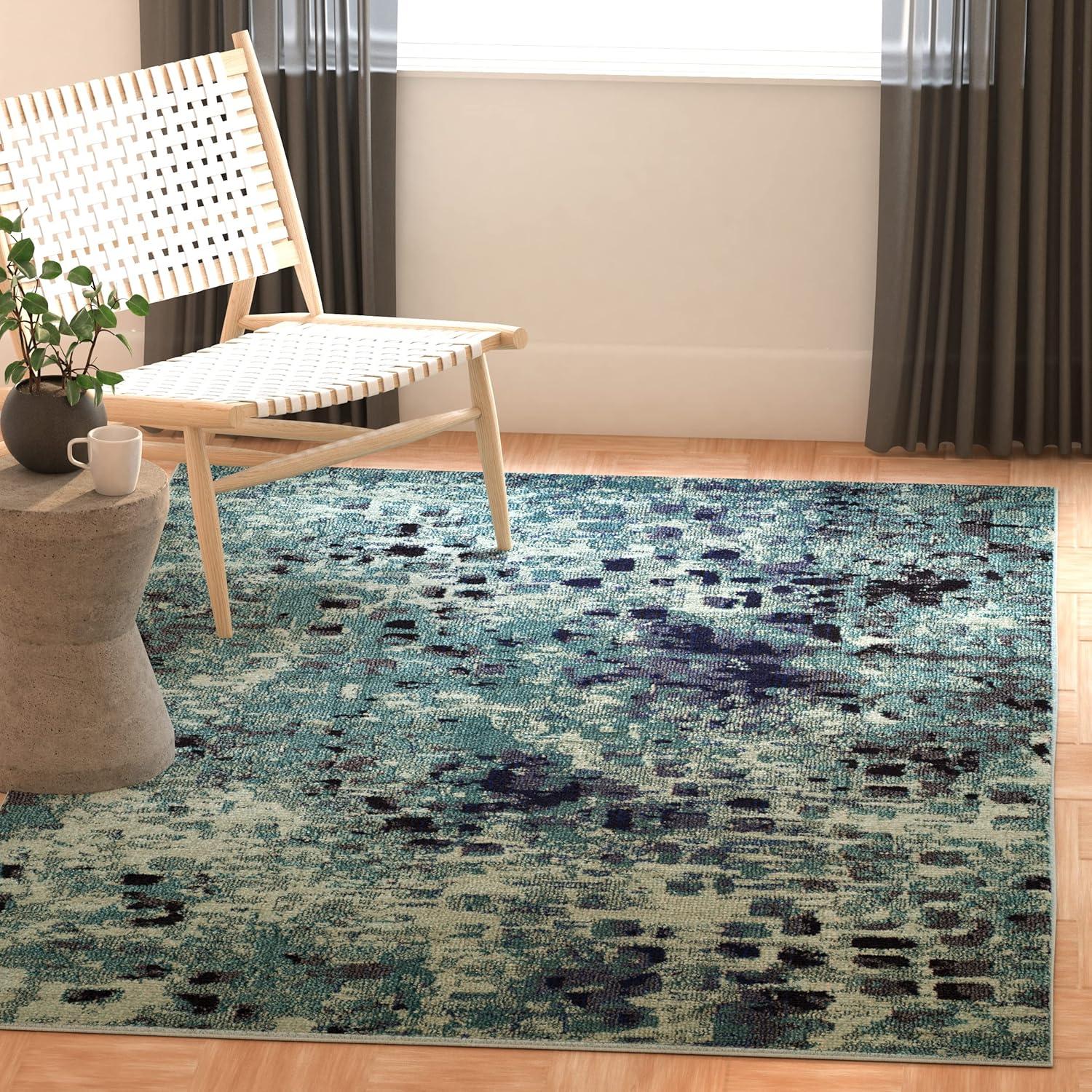 Monaco MNC225 Power Loomed Indoor Accent Rug - Light Blue/Multi - 3'x5' - Safavieh