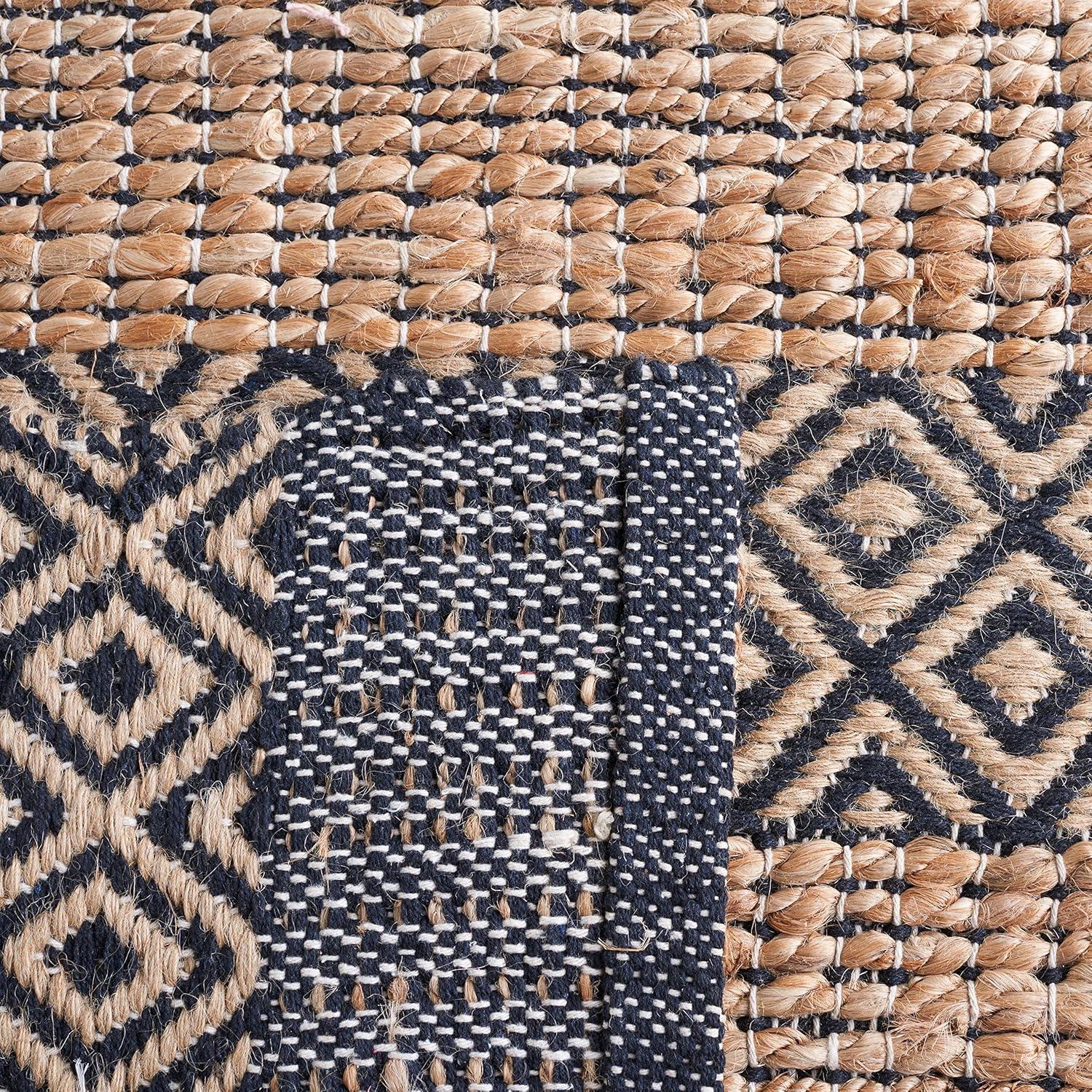 Natural Fiber NFB653 Power Loomed Area Rug - Black/Natural - 3'x5' - Safavieh.