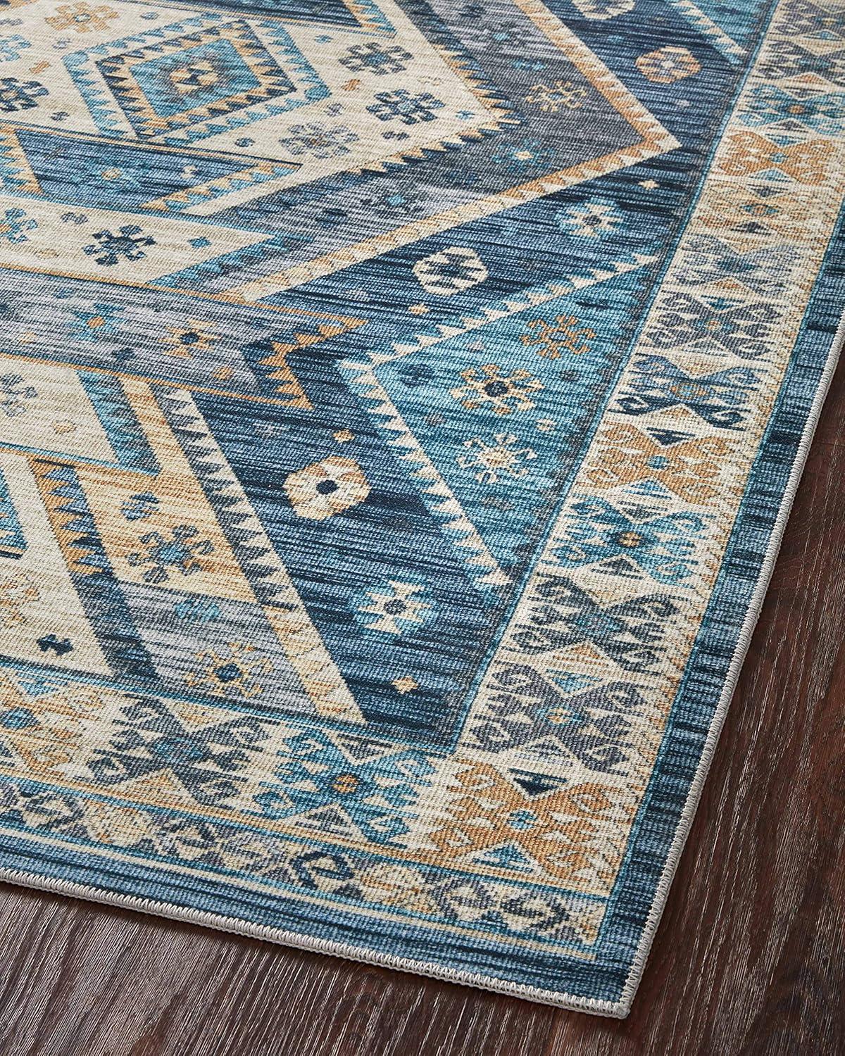 Loloi II Zion Southwestern Traditional Area Rug, Blue, 5'0" x 7'6"