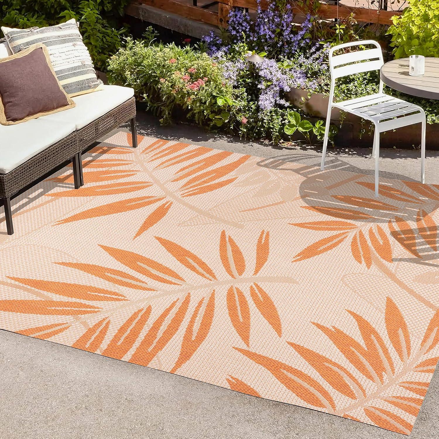 Havana Tropical Palm Leaf Indoor/Outdoor Area Rug - JONATHAN Y