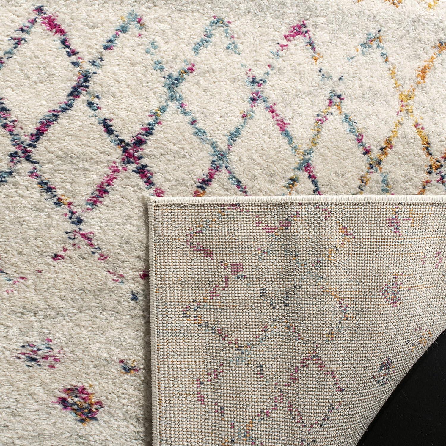 Madison 700 MAD798 Power Loomed Indoor Area Rug - Ivory/Fuchsia - 5'3"x5'3" - Safavieh