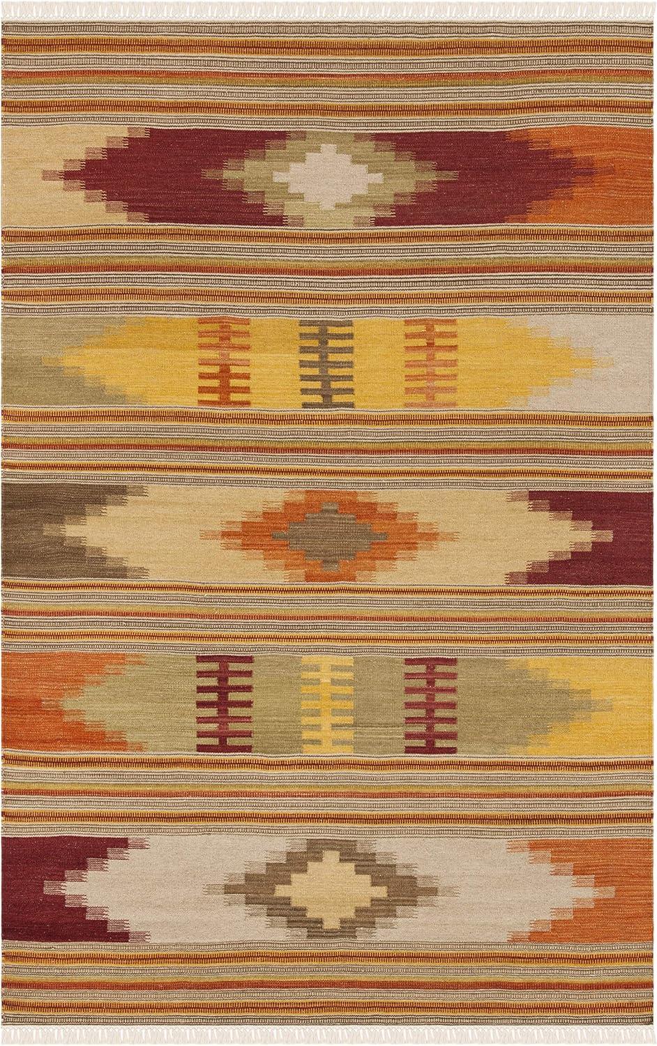 Kilim NVK177 Hand Woven Indoor Area Rug - Red/Multi - 5'x8' - Safavieh.