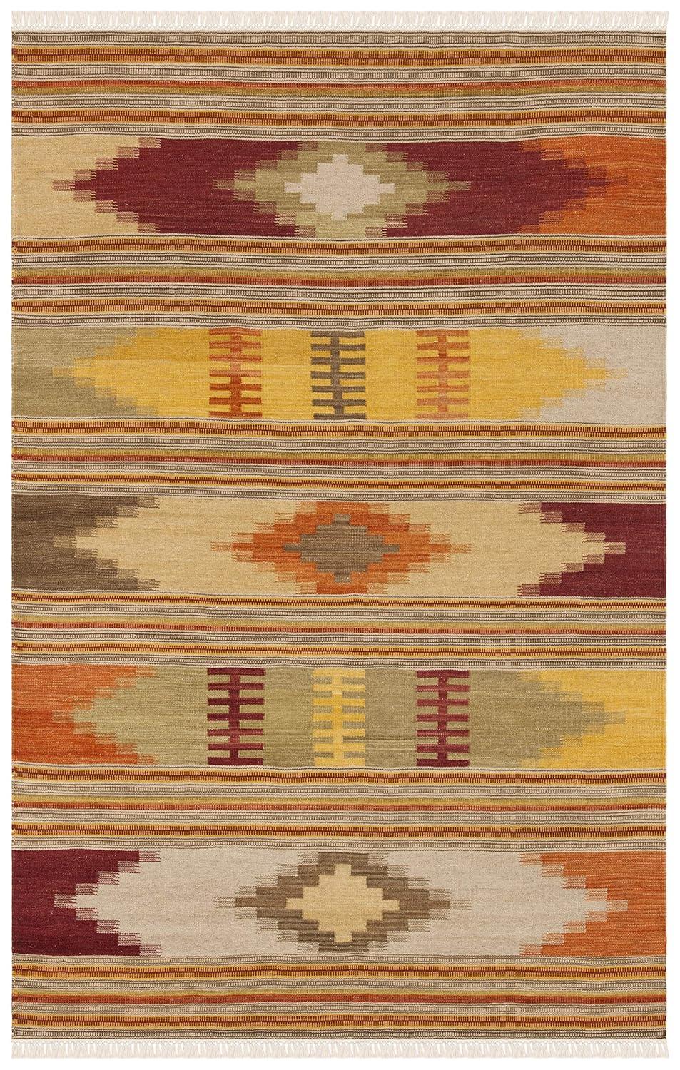 Kilim NVK177 Hand Woven Indoor Area Rug - Red/Multi - 5'x8' - Safavieh.