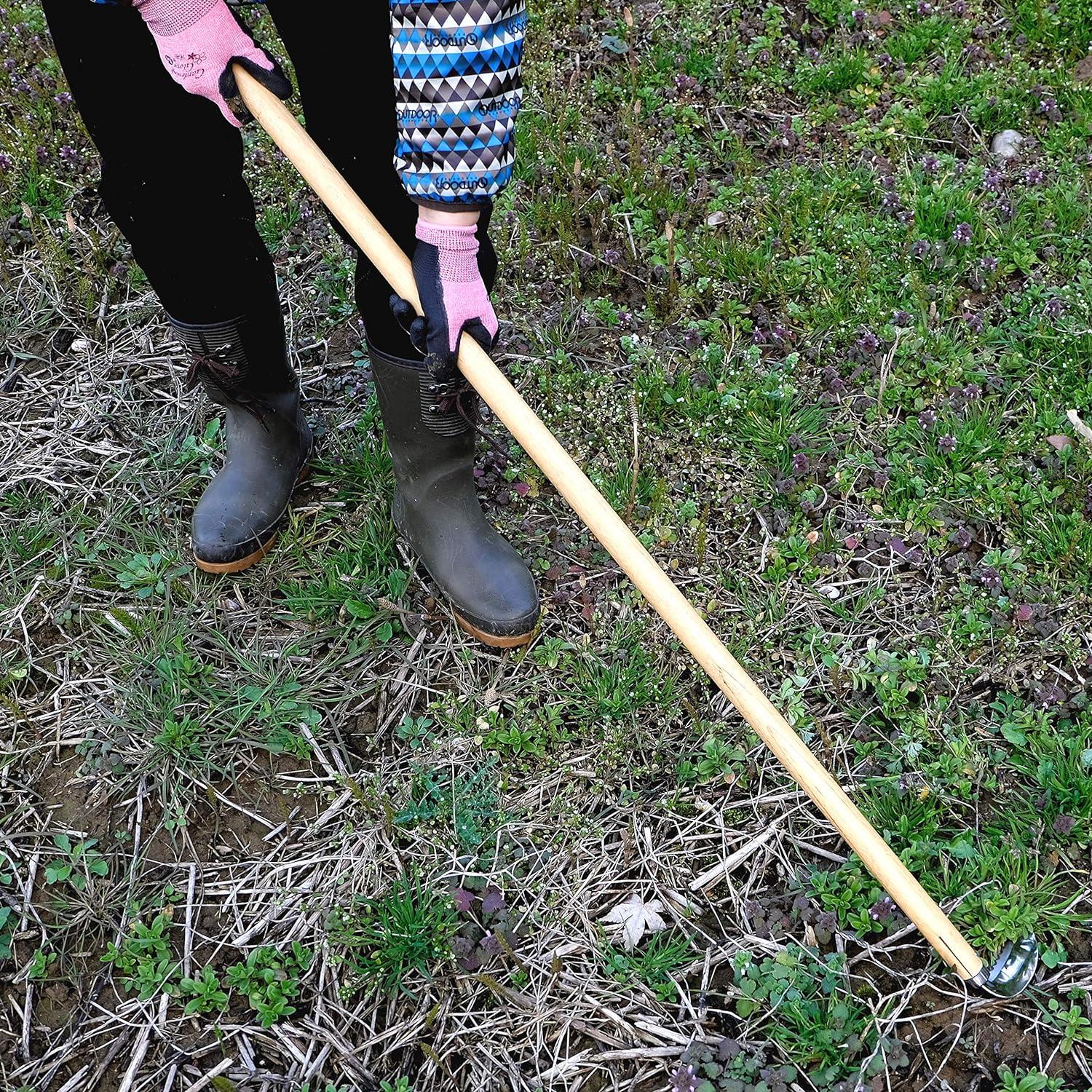 Garden Hoe Long Handle 42-3/4" Heavy Duty Japanese Stainless Steel, Made in JAPAN, Weeding Sickle Tool, Stand Up Weeder Hand Tool