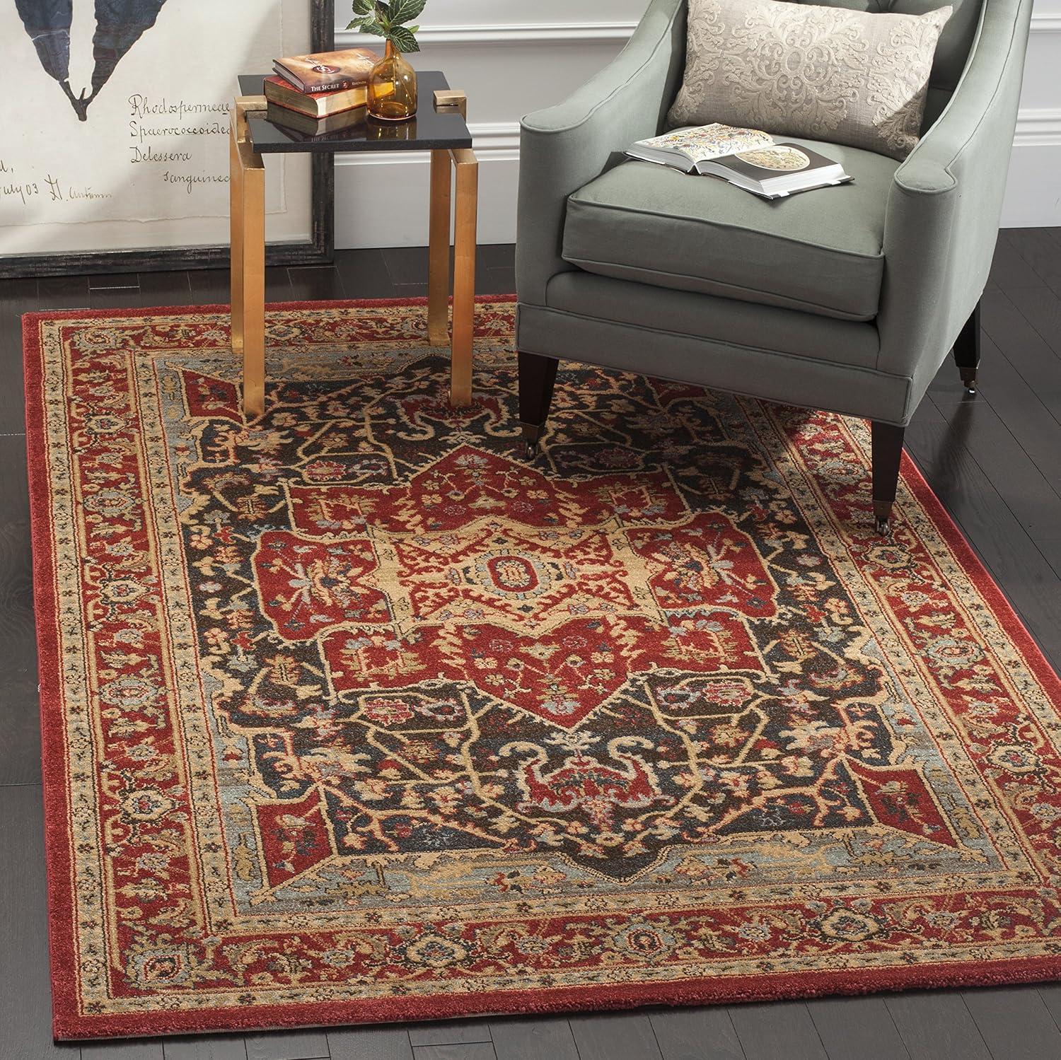 Mahal MAH625 Power Loomed Indoor Area Rug - Red/Red - 4'x5'7" - Safavieh.
