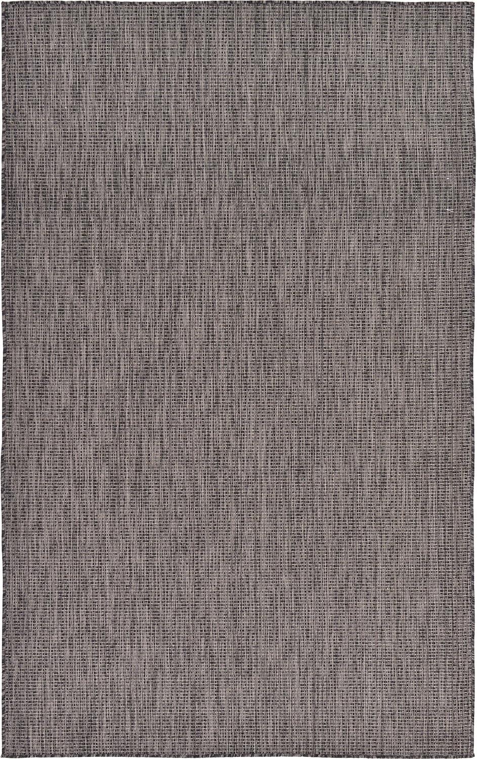 Black Rectangular Flatweave Outdoor Area Rug