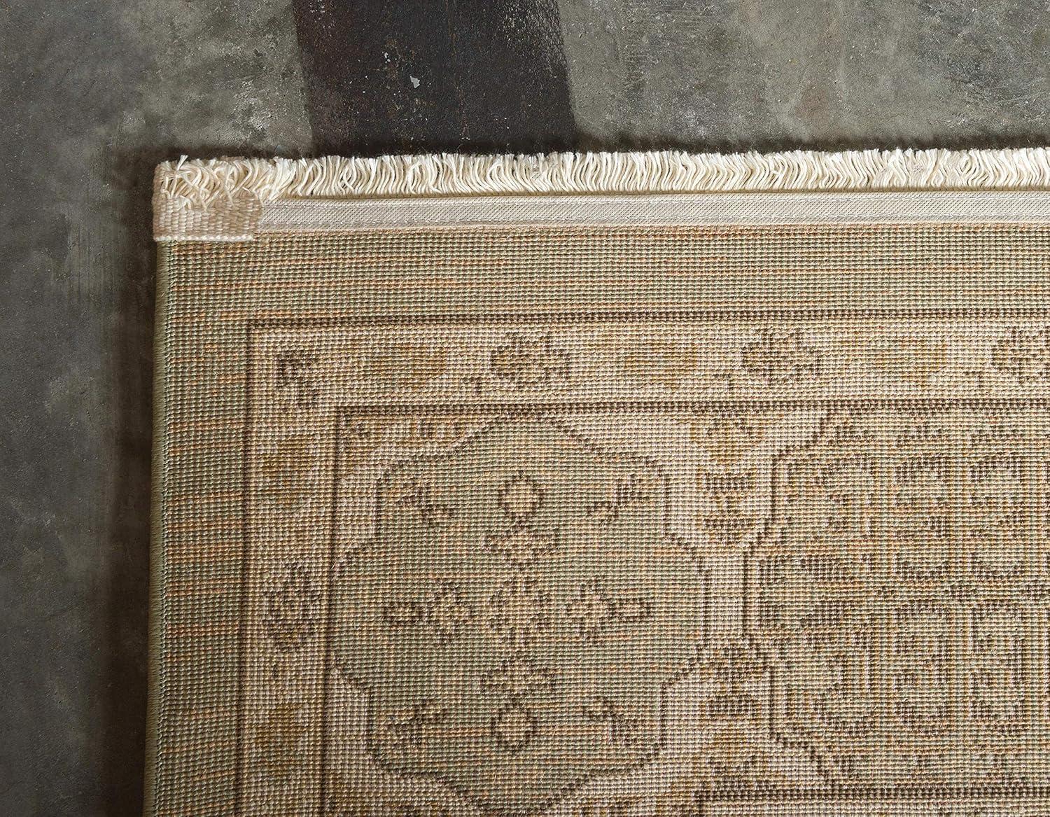 Unique Loom Palace Collection Area Rug - Amber (9'  x 12' Rectangle Light Green/Cream)