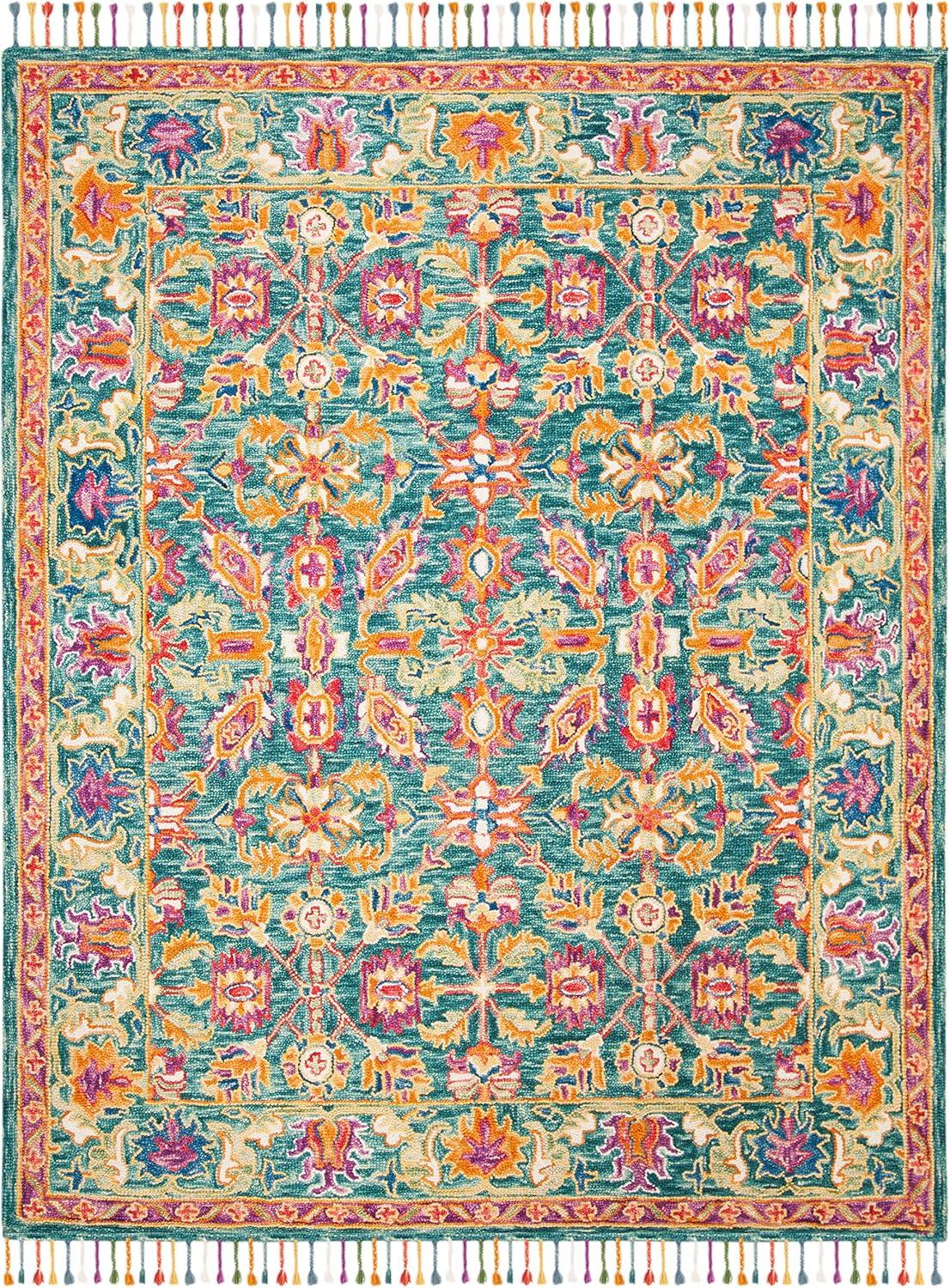 Aspen APN113 Hand Tufted Area Rug - Turquoise/Purple - 7' X 7' Square - Safavieh.