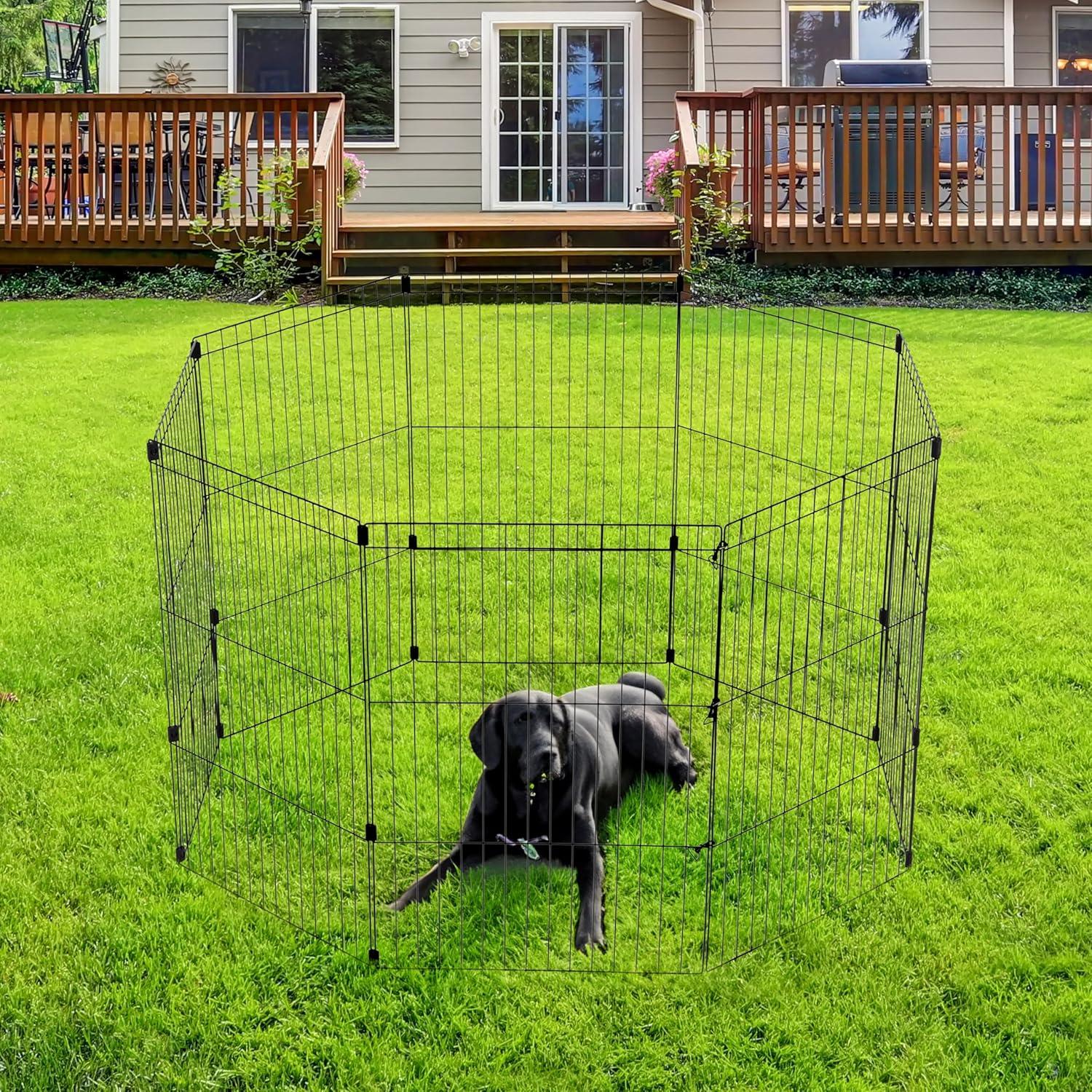 IRIS USA 36" Exercise 8 Panel Wire Metal Pet Playpen for Dog,Cat
