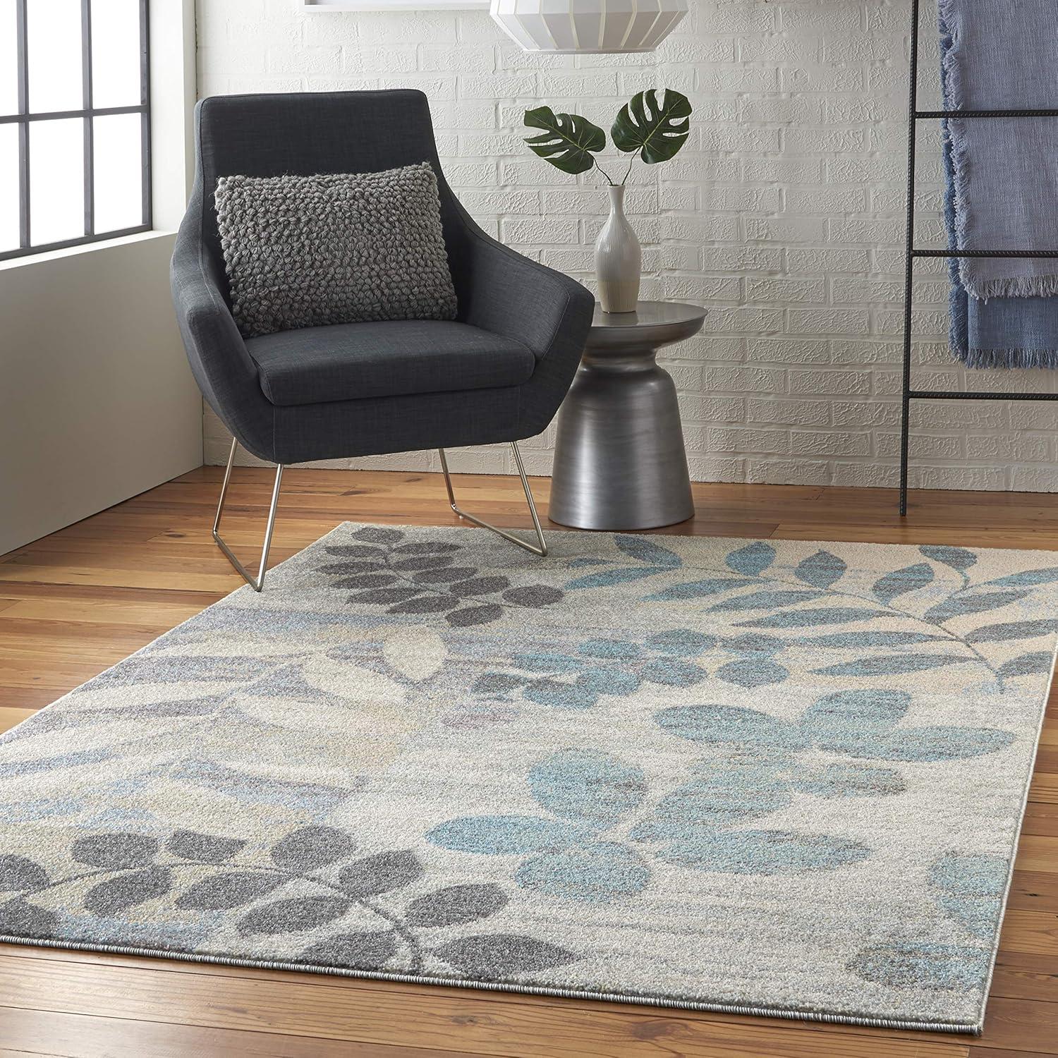 Nourison Tranquil Distressed Farmhouse Botanical Area Rug