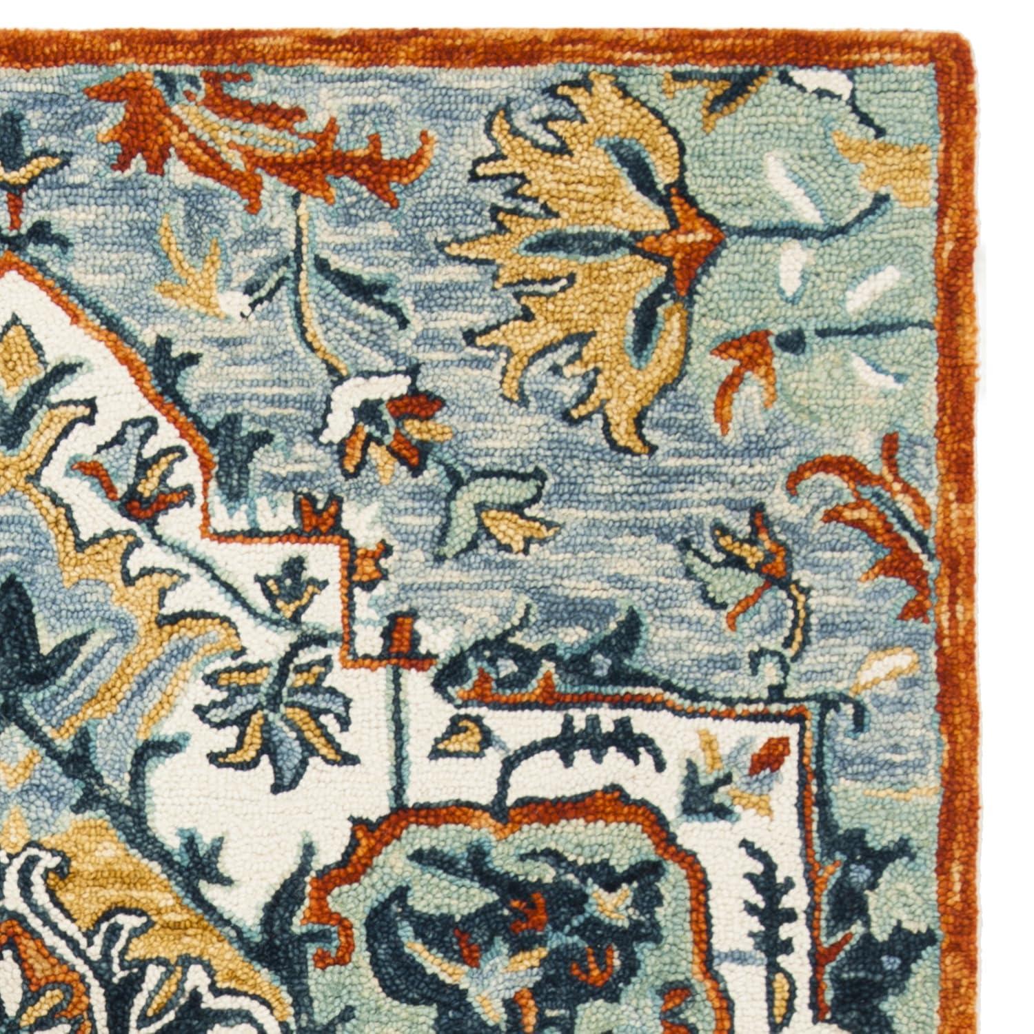 SAFAVIEH Aspen Caroline Southwestern Area Rug, Blue/Rust, 4' x 6'