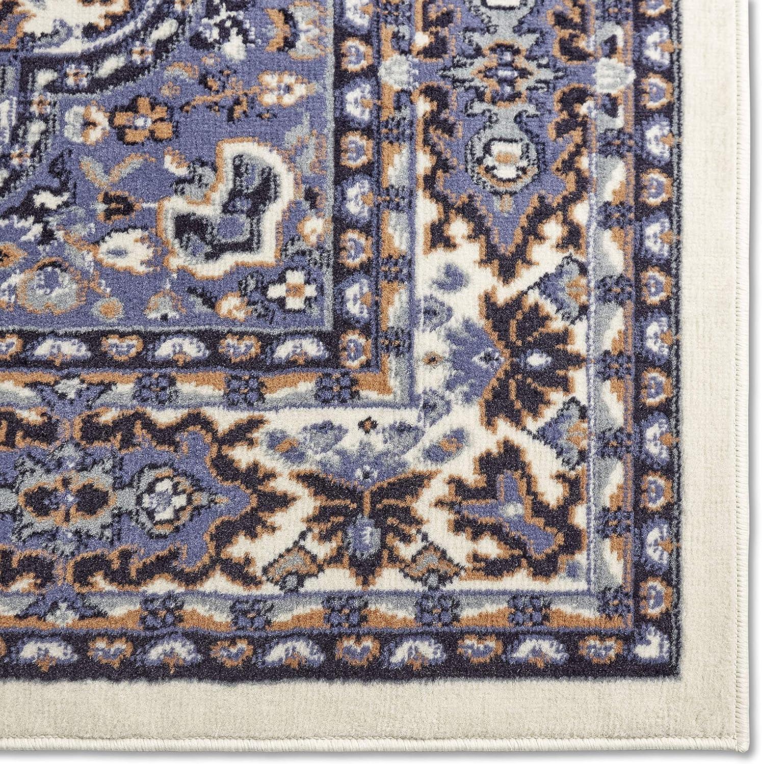 Home Dynamix Premium Sakarya Traditional Medallion Area Rug, Ivory/Blue, 7'8"x10'7"