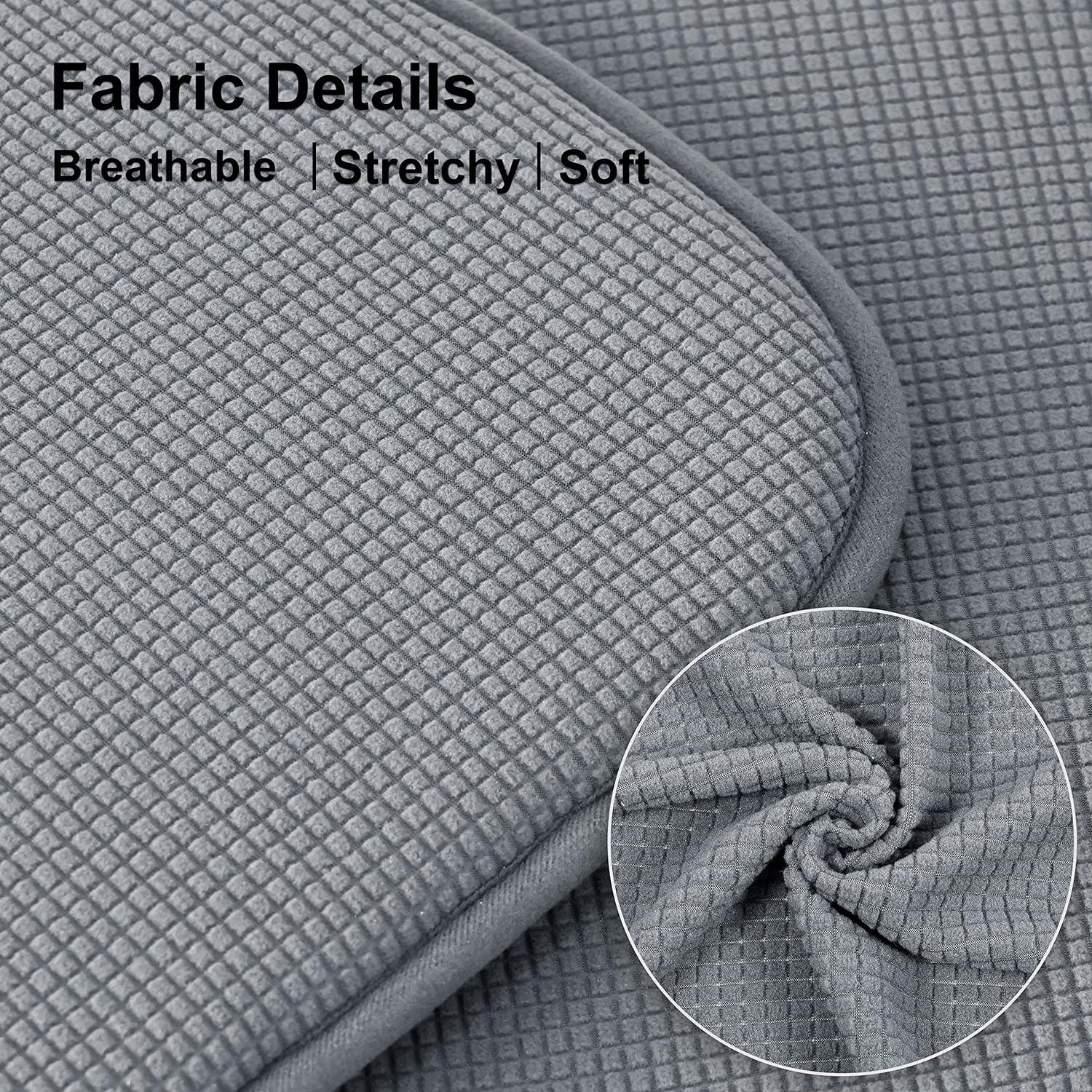 Shinnwa Chair Cushions Set of 4 Seat Cushions Soft Velvet Non Slip Chair Pads for Kitchen Dining Chairs 15 x 16 inch, Gray