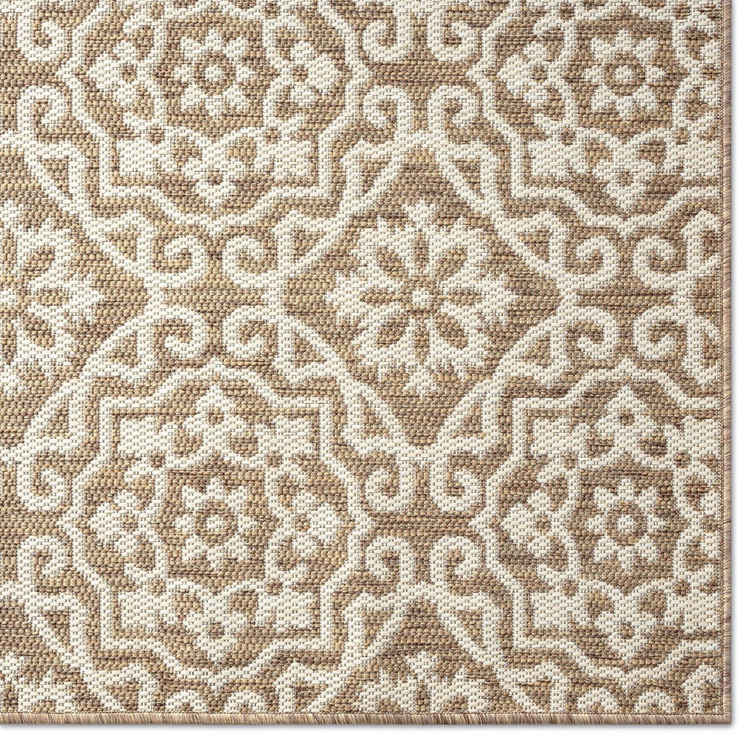 Nicole Miller New York Patio Country Danica Geometric Indoor/Outdoor Area Rug, Brown/Beige
