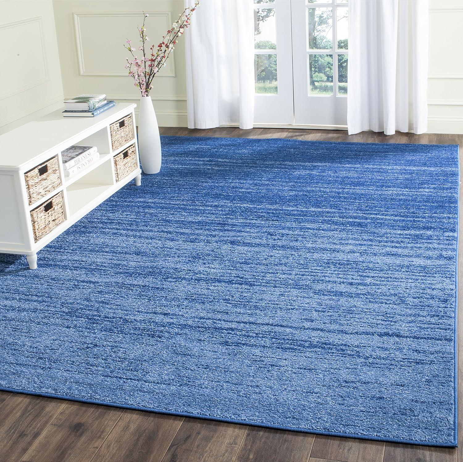 Adirondack ADR113 Machine Made Indoor Area Rug - Light Blue/Dark Blue - 6'x6' - Safavieh