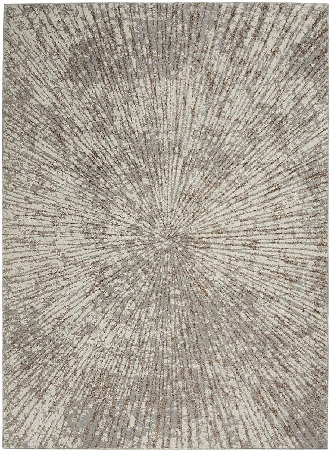 Nourison Glow 5'3" x 7'3" Grey Mocha Glam Indoor Rug