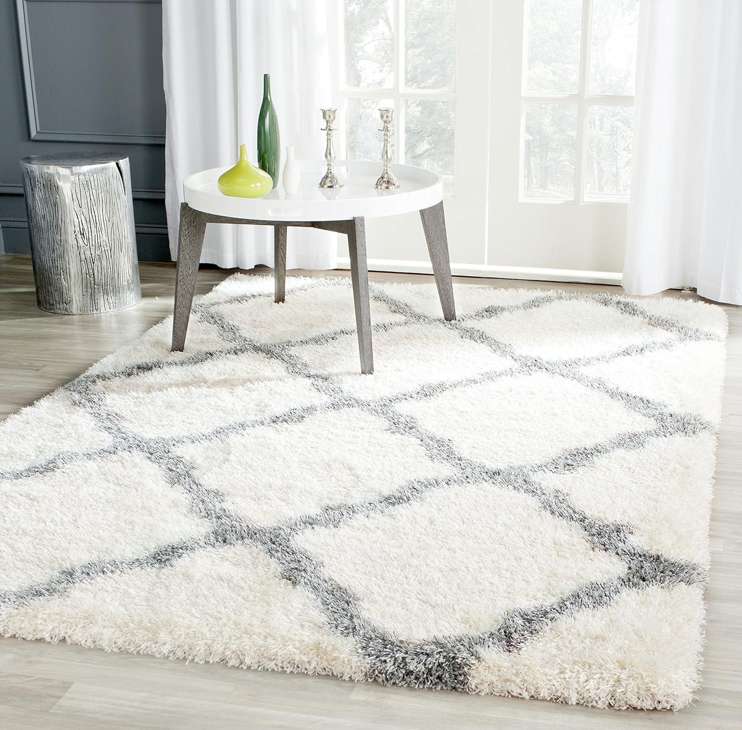 Montreal Shag SGM866 Power Loomed Indoor Accent Rug - Grey/Ivory - 3'x5' - Safavieh.