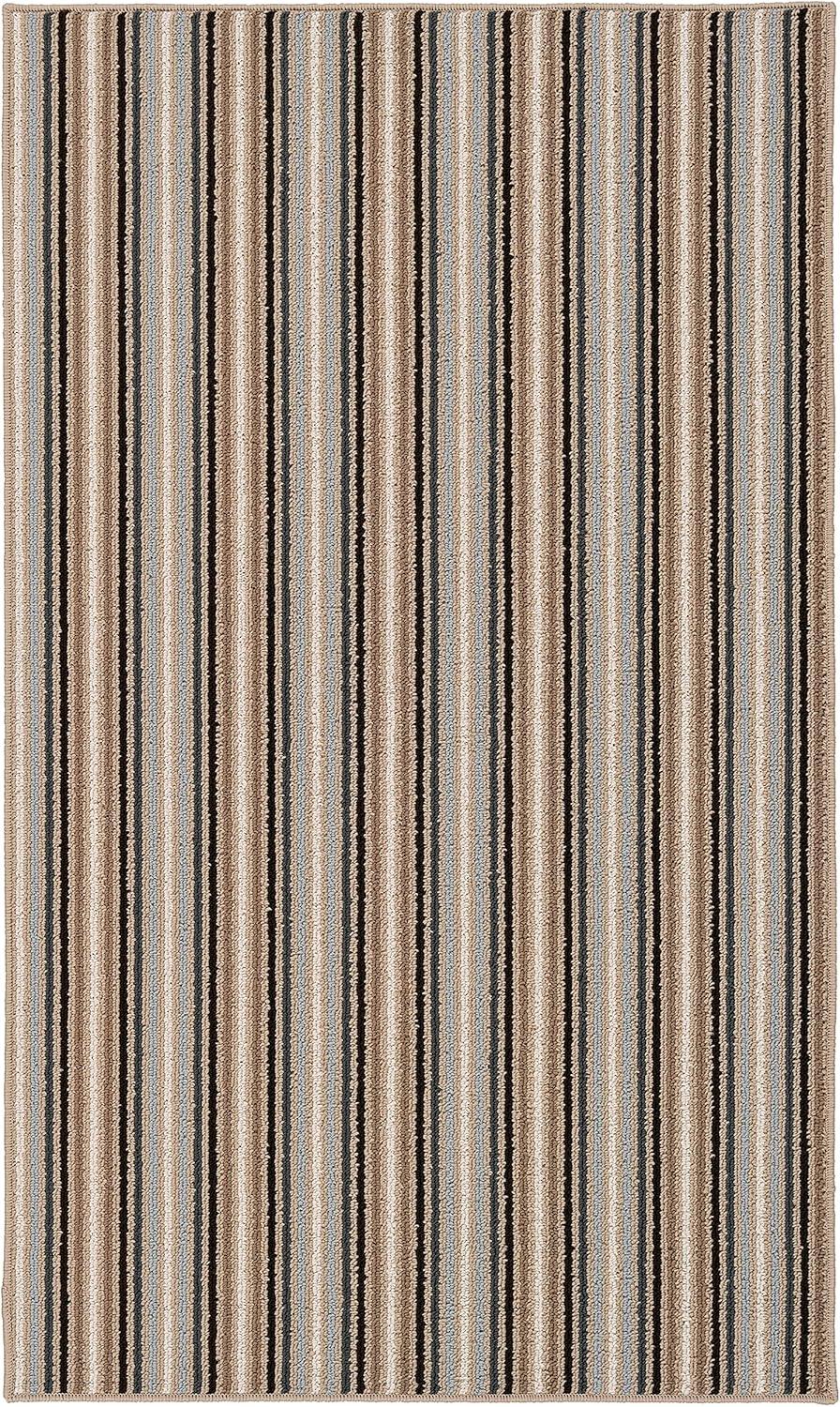 Nantucket Stripe Earth Tone Tufted Area Rug 3' x 5'