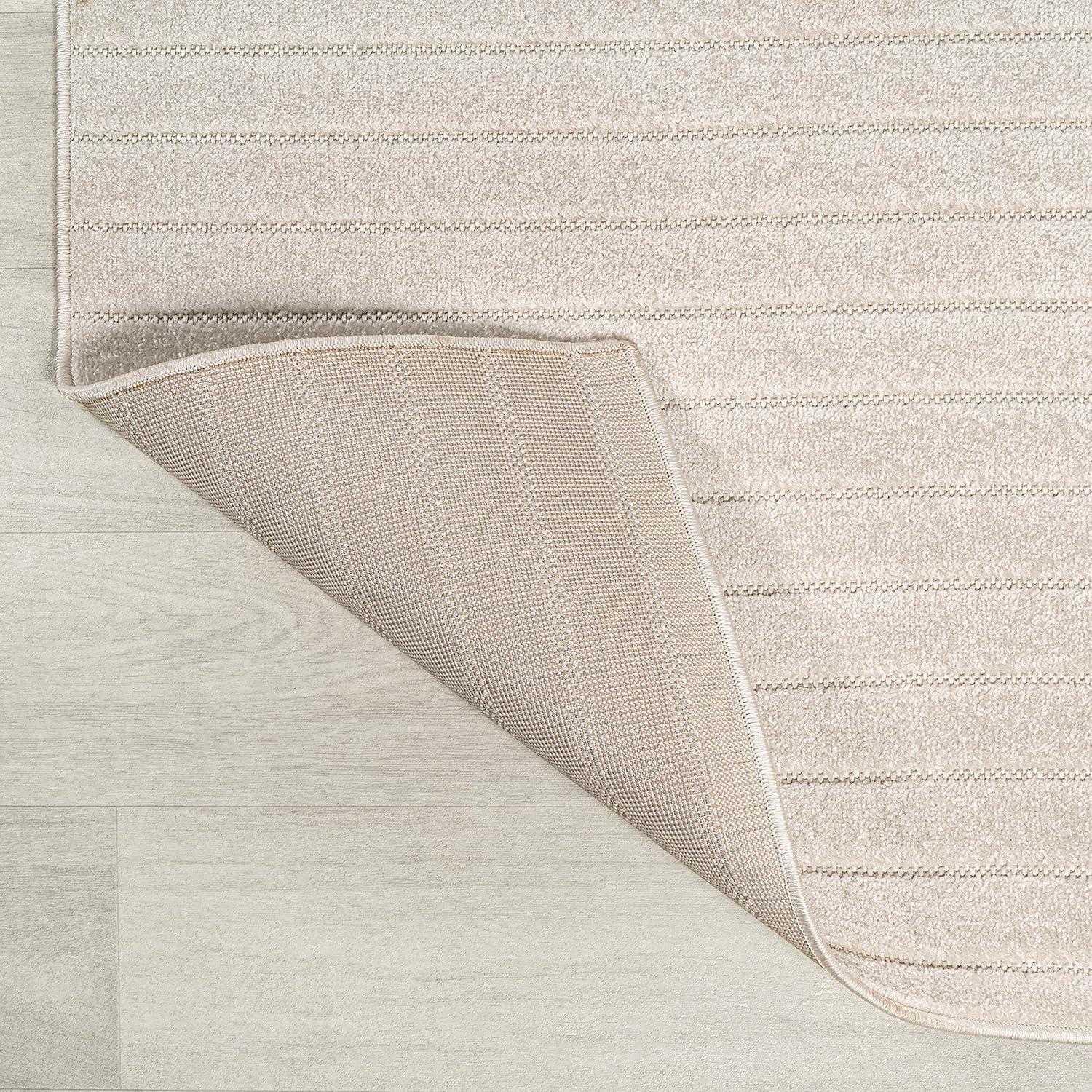 JONATHAN Y Odense High-Low Minimalist Angle Geometric Ivory/Cream 4 ft. x 6 ft. Indoor/Outdoor Area Rug