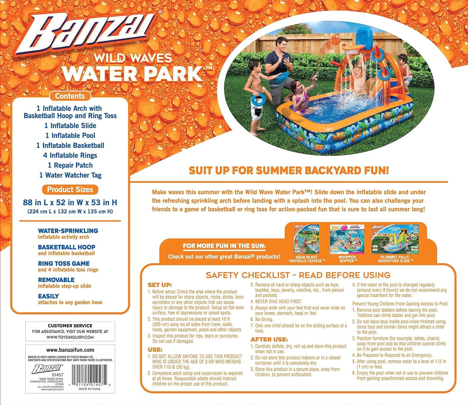 Banzai 52' x '88 Bounce House with Water Slide