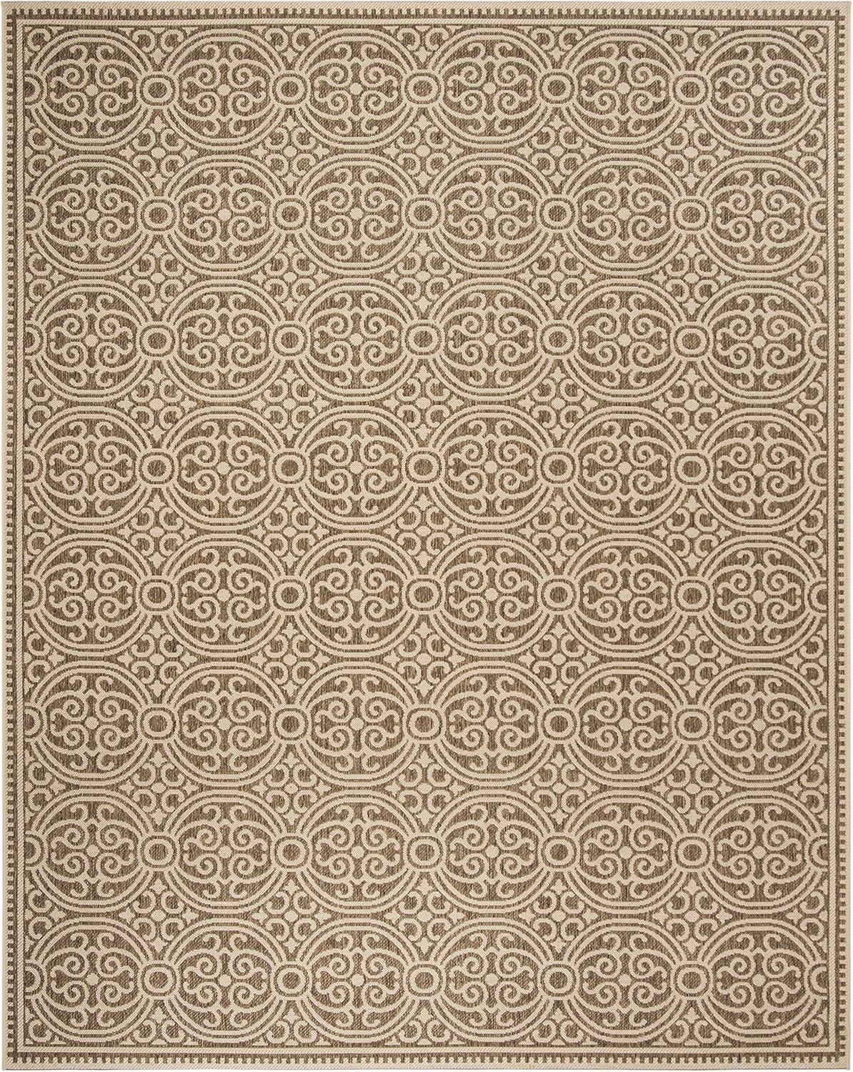 SAFAVIEH Beach House Rosario Geometric Indoor/Outdoor Area Rug, Cream/Beige, 5'3" x 7'6"