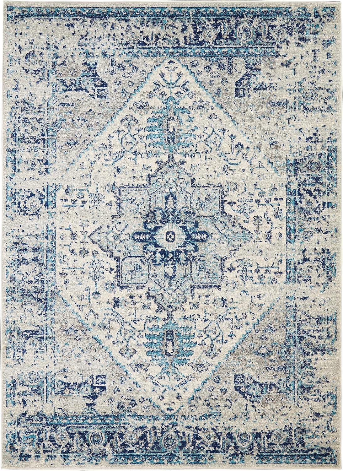 Nourison Tranquil Persian Indoor Rug Ivory Light Blue 5'3" x 7'3"
