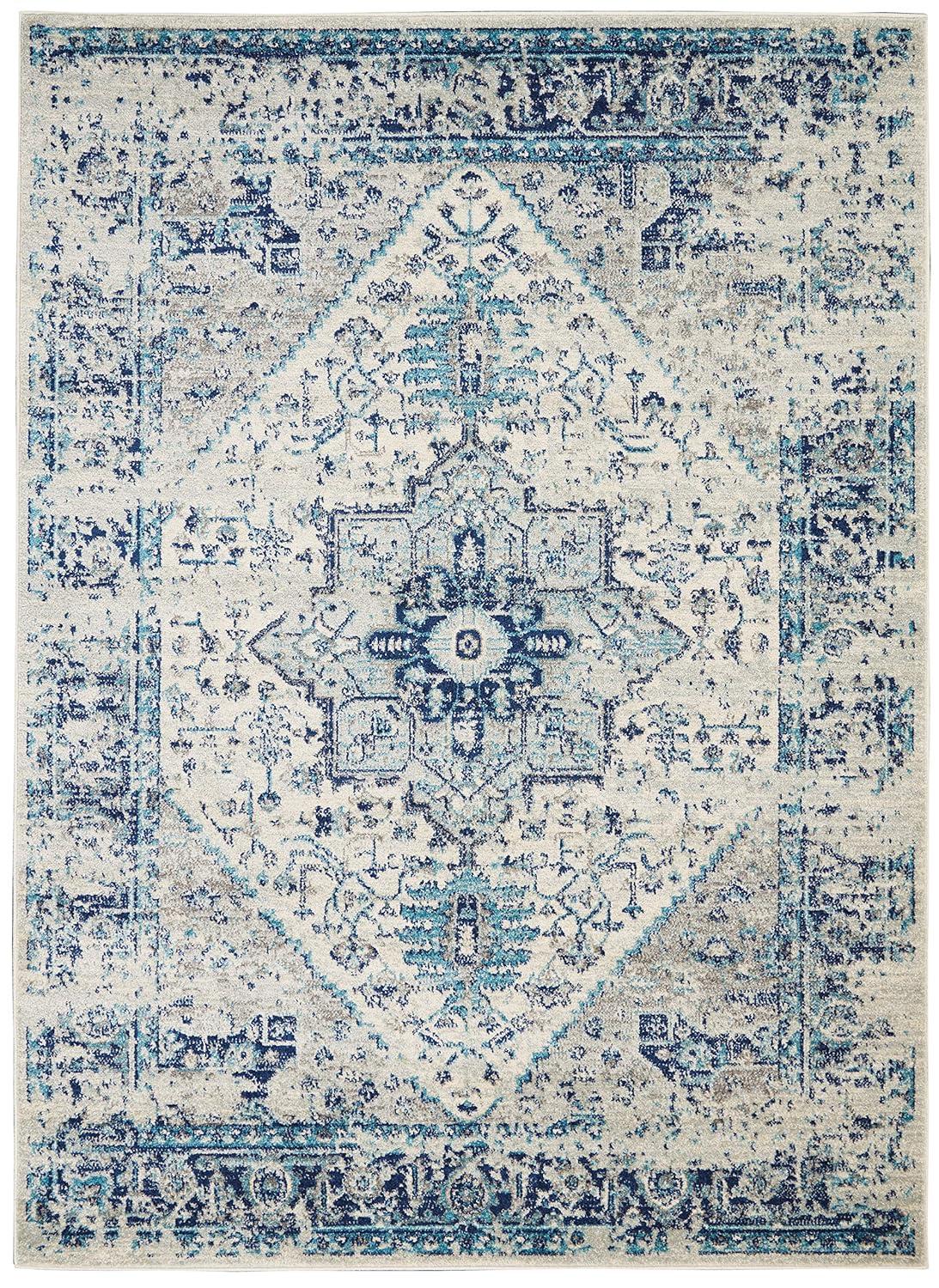 Nourison Tranquil Persian Indoor Rug Ivory Light Blue 5'3" x 7'3"
