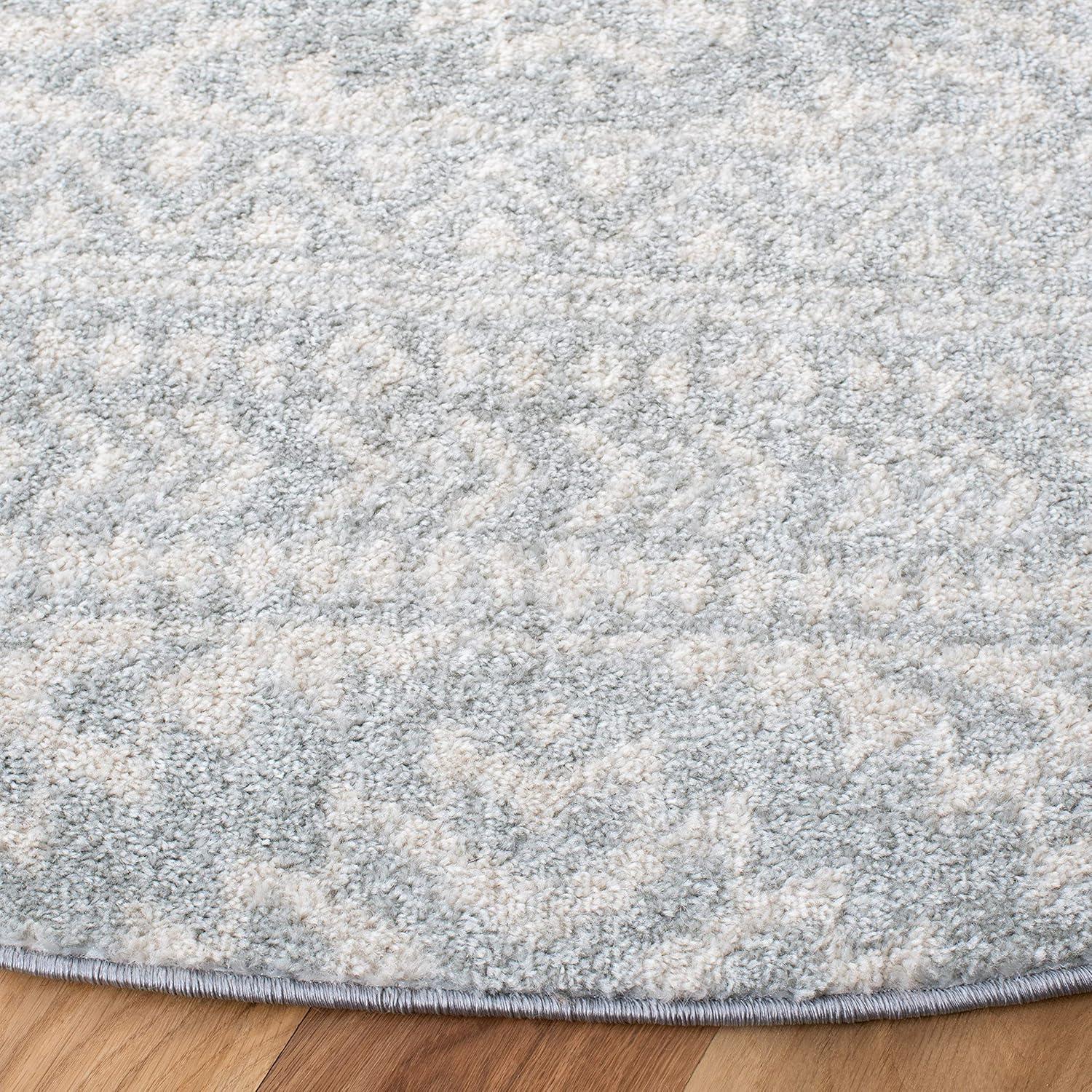 Tulum TUL272 Power Loomed Indoor Accent Rug - Light Grey/Ivory - 3' Round - Safavieh