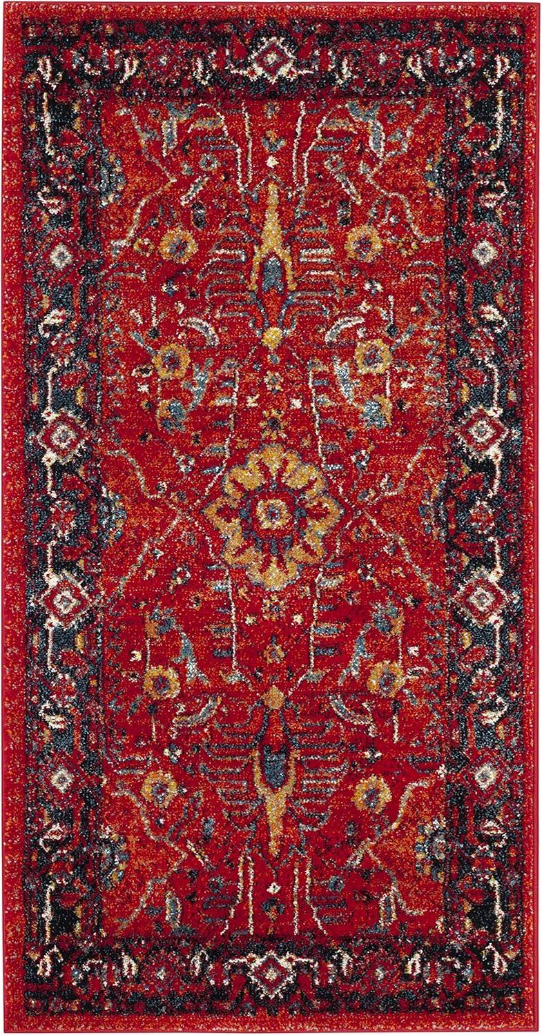 Vintage Hamadan VTH220 Power Loomed Indoor Area Rug - Orange/Navy - 8'x10' - Safavieh