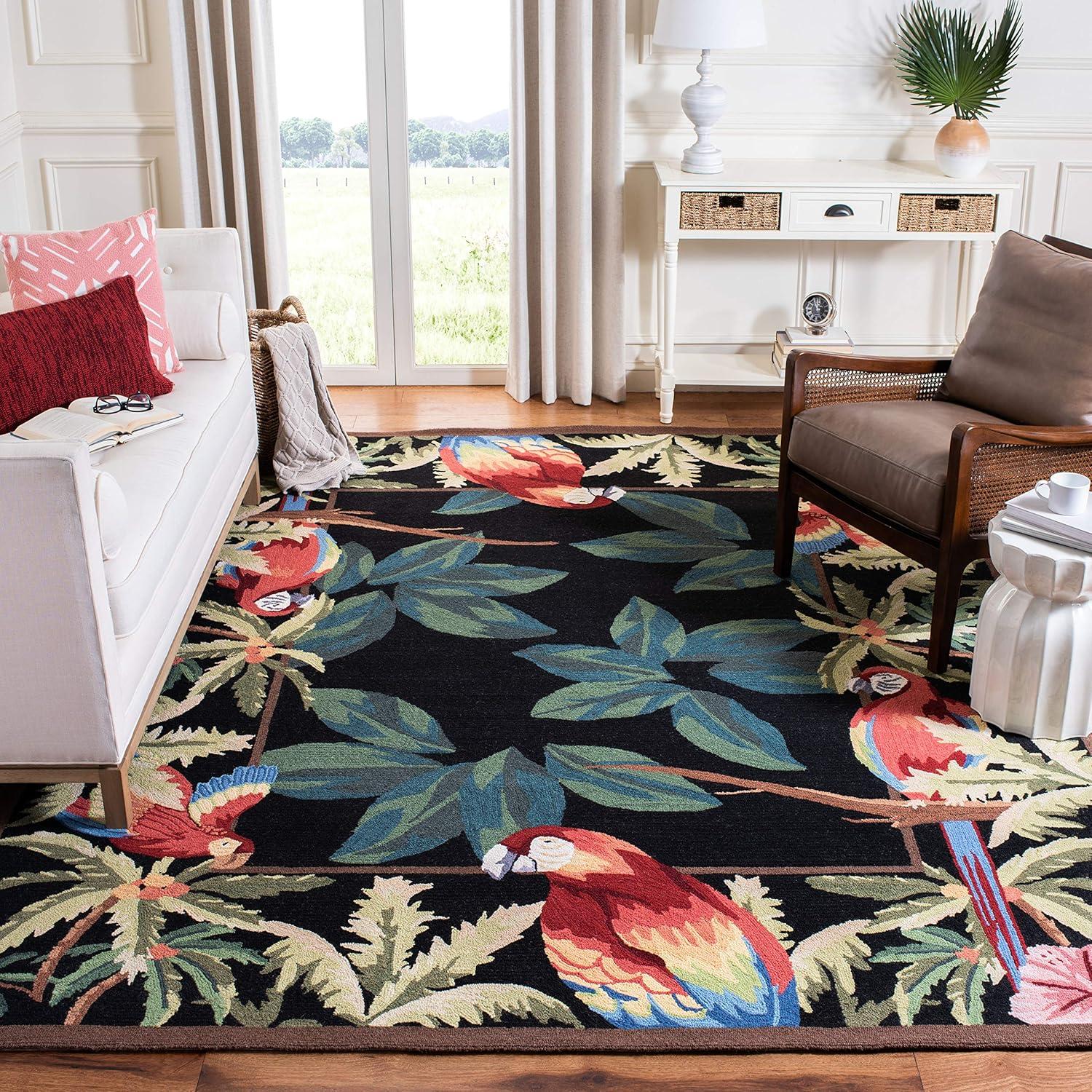 Chelsea HK296 Hand Hooked Area Rug - Black - 8'9"x11'9" - Safavieh.