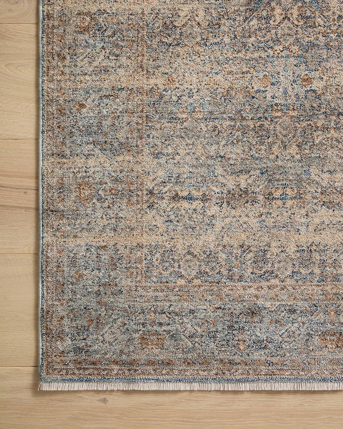 Blake Ocean and Mocha Distressed Synthetic Area Rug 11'-6" x 15'-7"