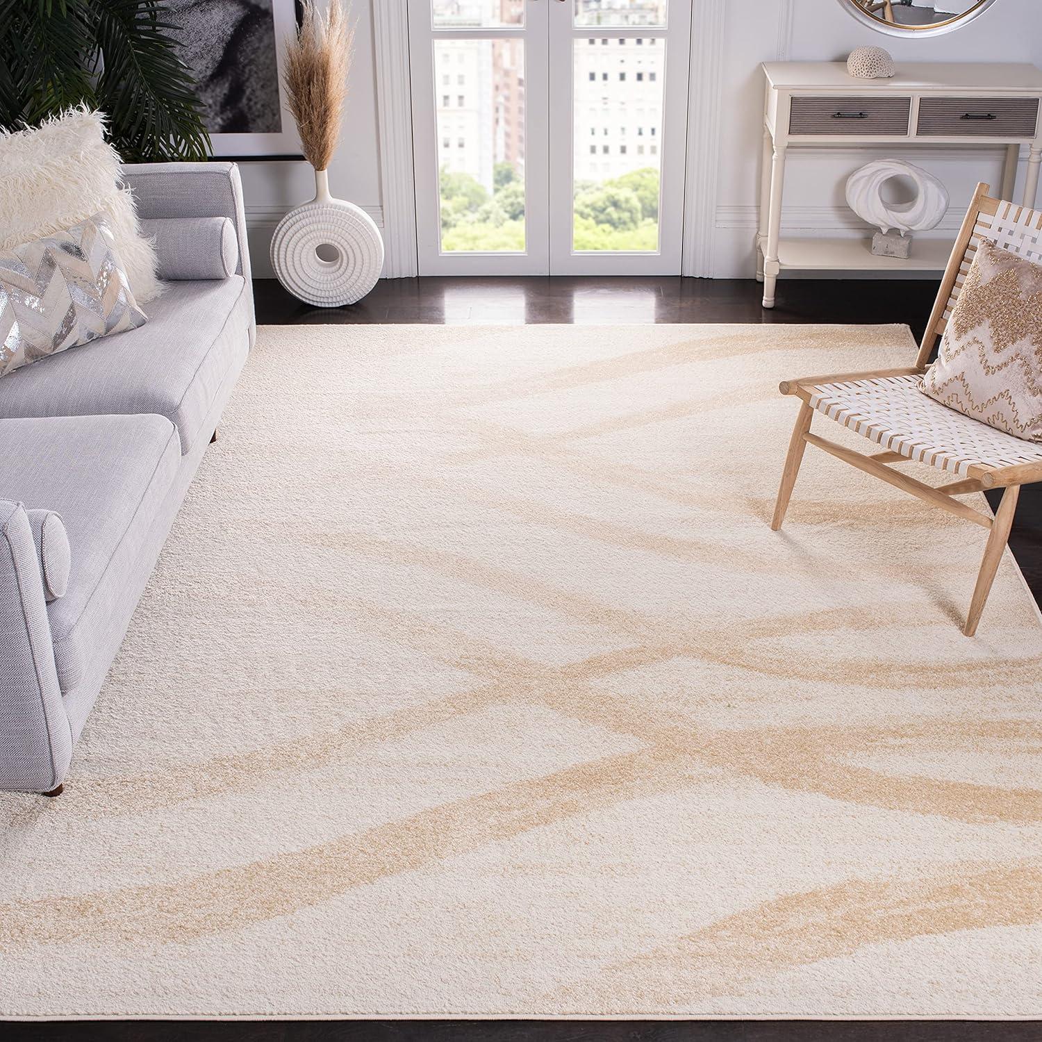 SAFAVIEH Adirondack Isidor Geometric Area Rug, Cream/Champagne, 9' x 12'