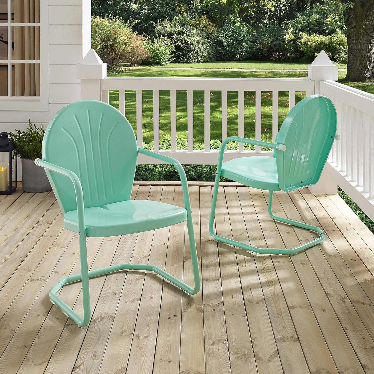 Griffith Aqua Metal Outdoor Lounge Chair