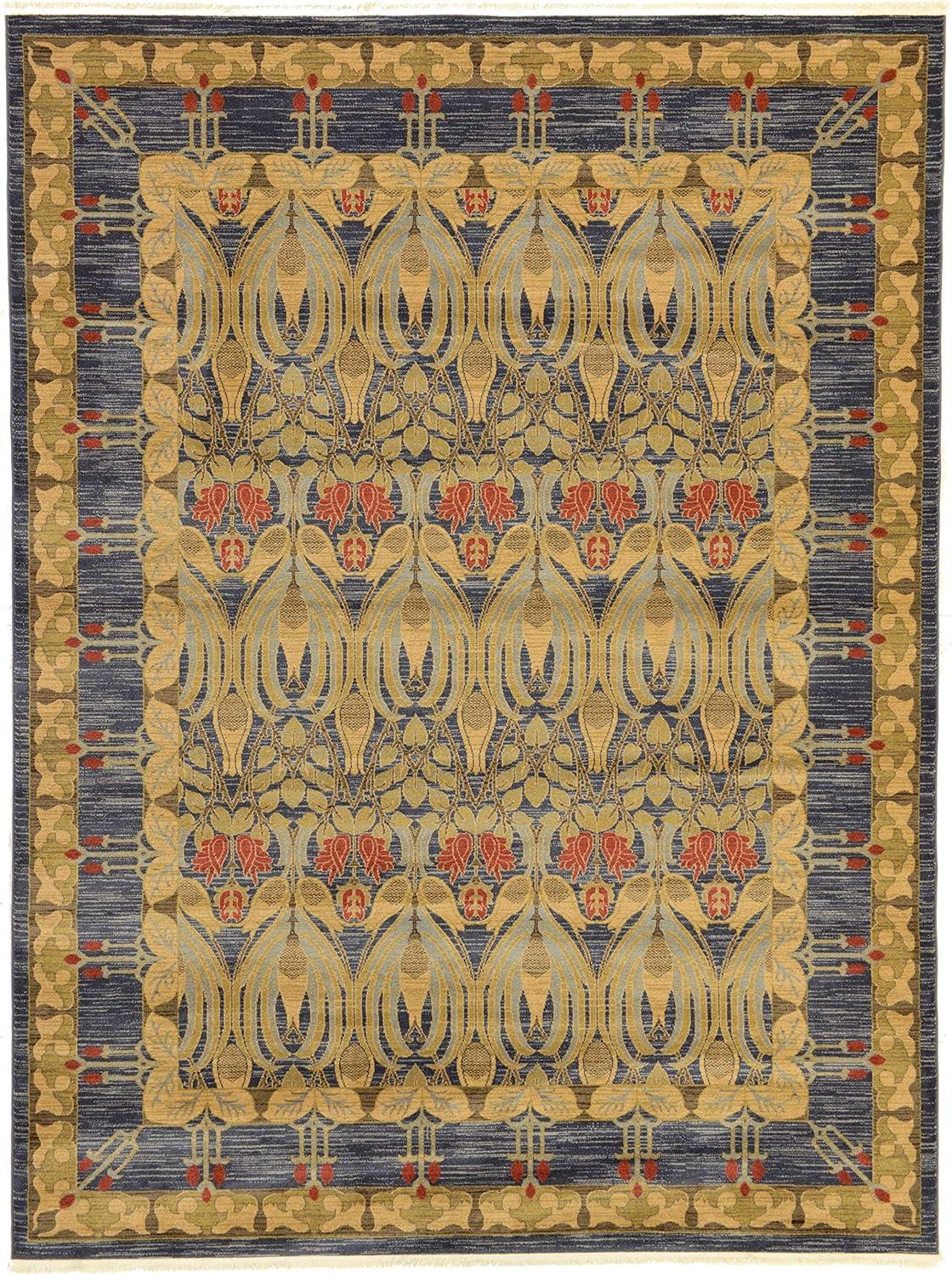 Unique Loom Canmore Edinburgh Rug , 9' 0" x 12' 2" ,Navy Blue