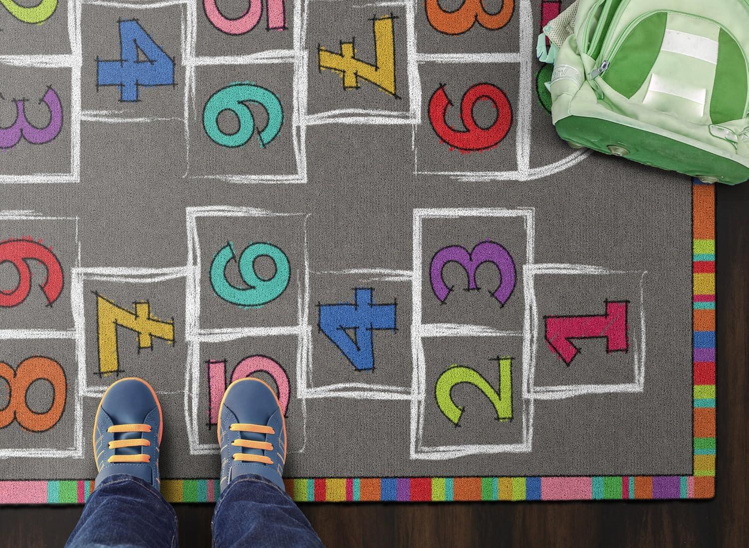 Flagship Carpets Hopscotch Rainbow Numbers Children's Area Rug, 3' x 5'