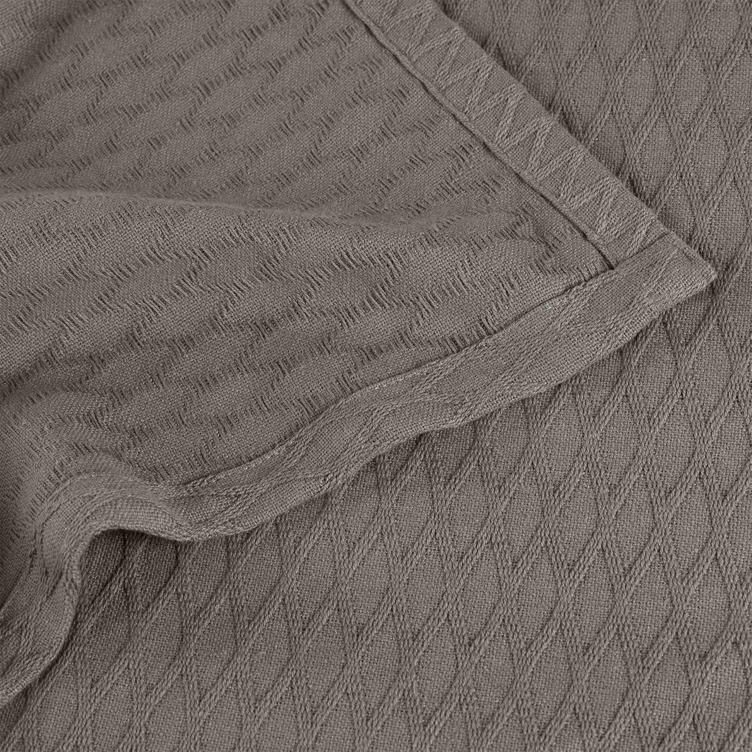 Superior Diamond Weave All-Season Bedding Cotton Throw Layering Blanket