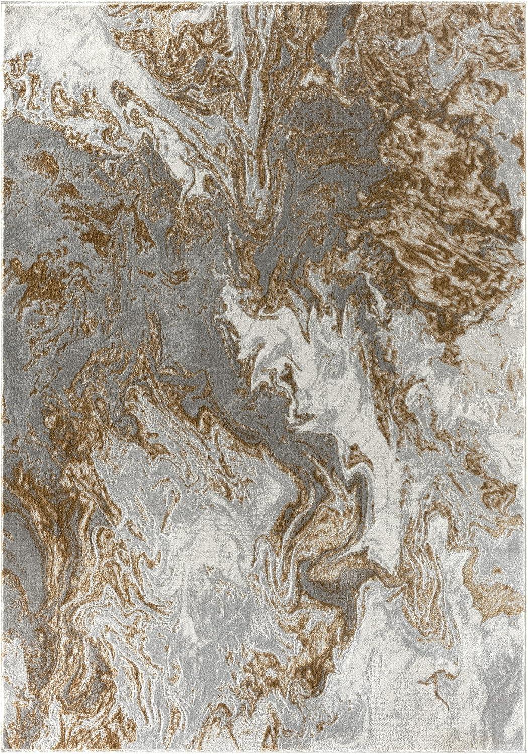 Luxe Weavers Marble Swirl Abstract Area Rug, Gray 4x5