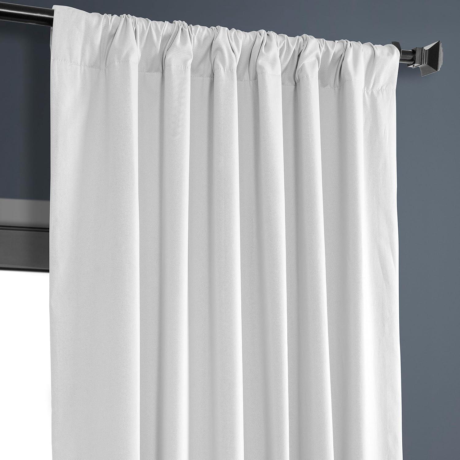 Whisper White Solid Cotton Blackout Curtain (1 Panel), Whisper White, 50W X 108L
