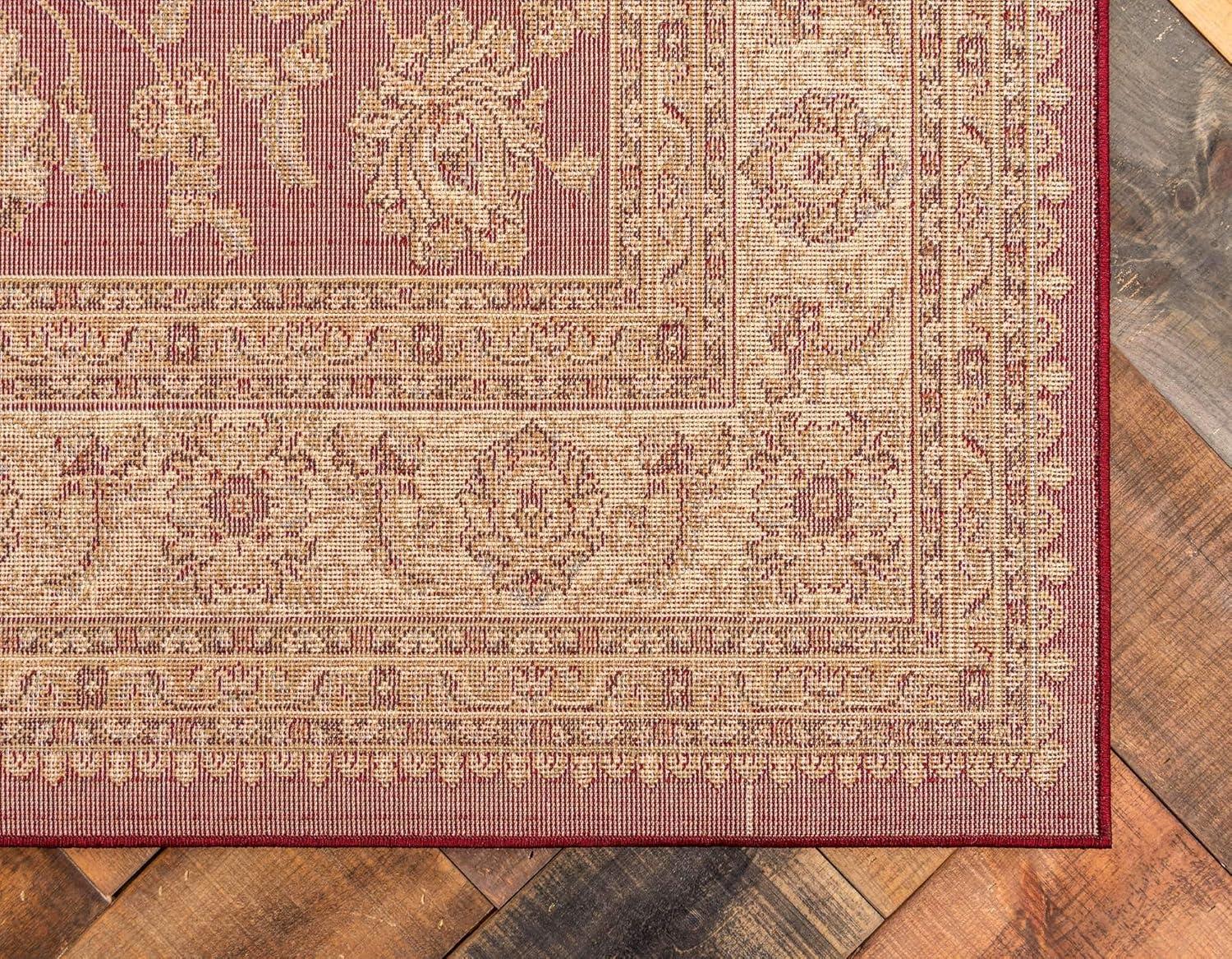 Elegant Voyage Floral Red Synthetic Area Rug, 2' 2" x 3' 1"