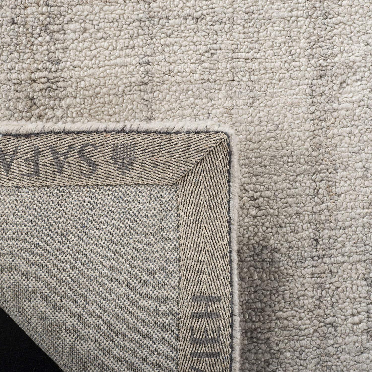 Abstract ABT141 Handmade Indoor Area Rug - Light Grey - 6'x6' - Safavieh