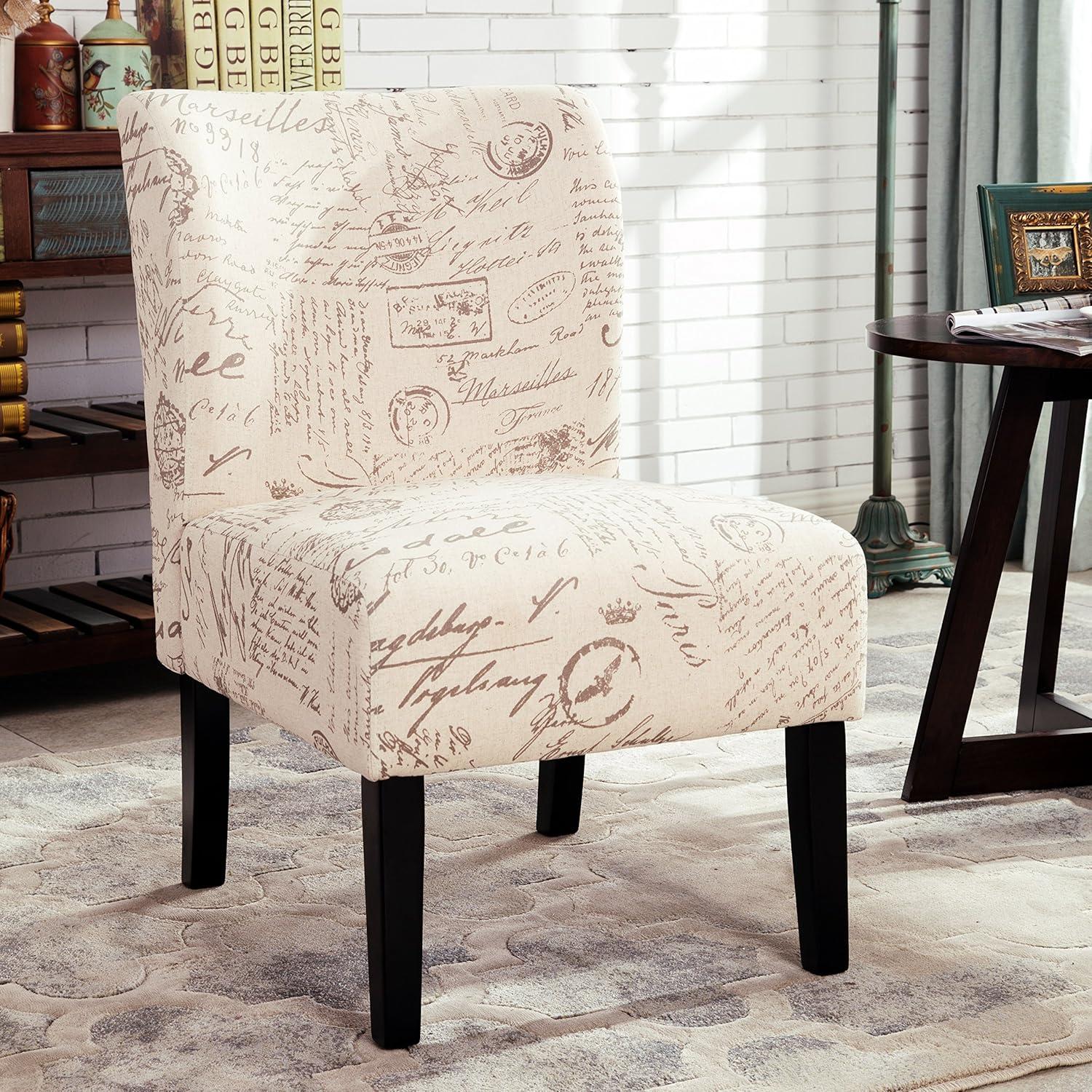 Roundhill Furniture Capa Fabric Armless Contemporary Accent Chair