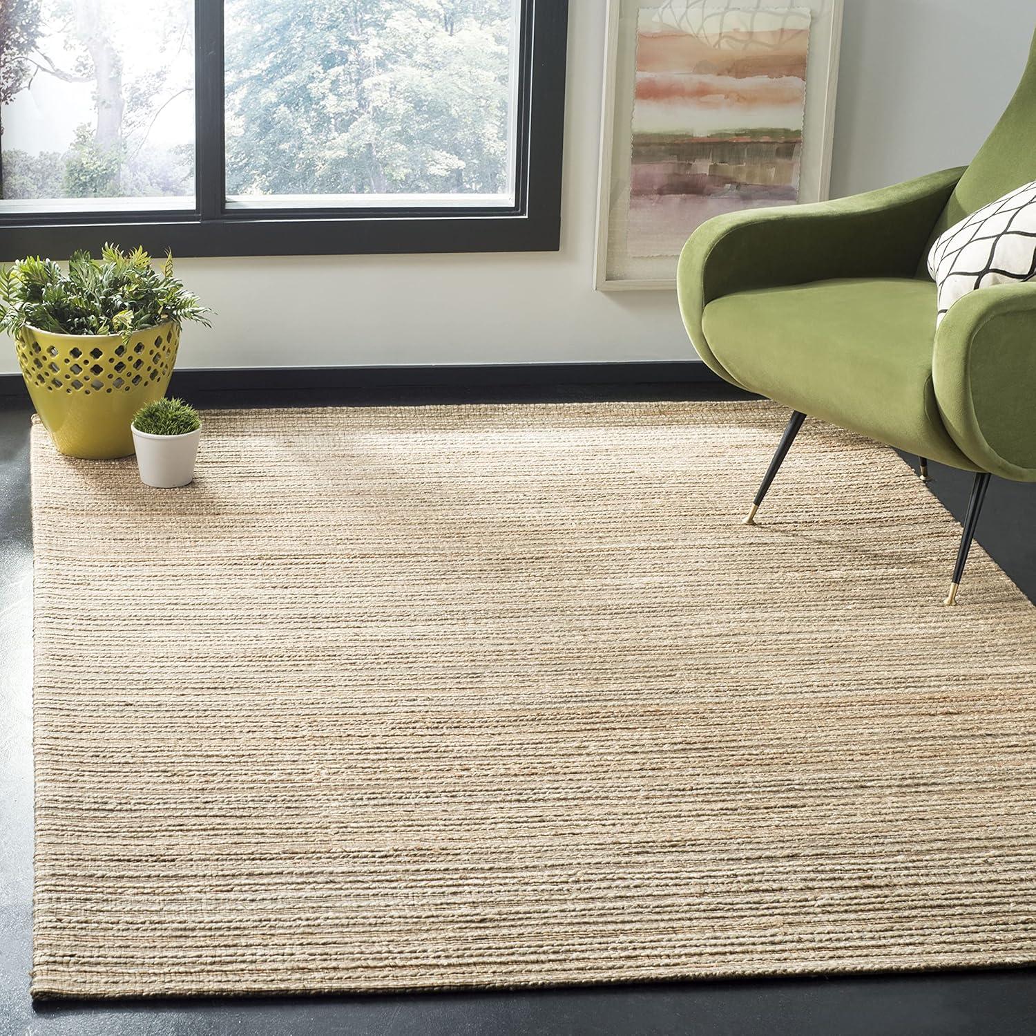 SAFAVIEH Cape Cod Collection Area Rug - 9' x 12', Natural, Handmade Braided Hemp, Ideal for High Traffic Areas in Living Room, Bedroom (CAP503A)
