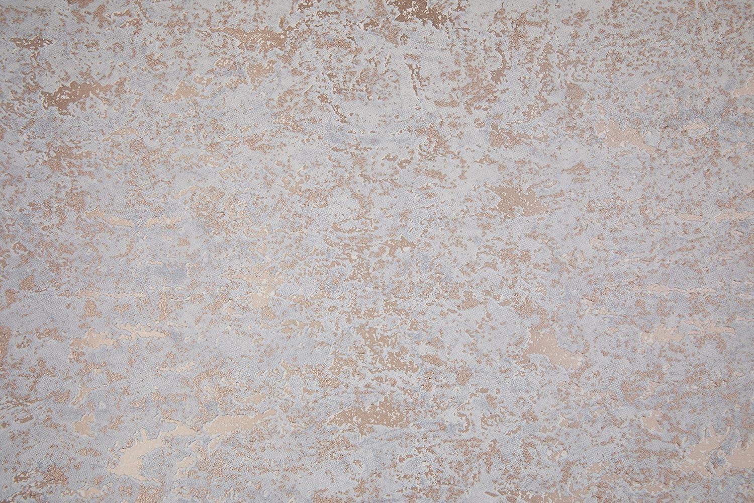 Milan Texture Rose Gold and Grey Wallpaper