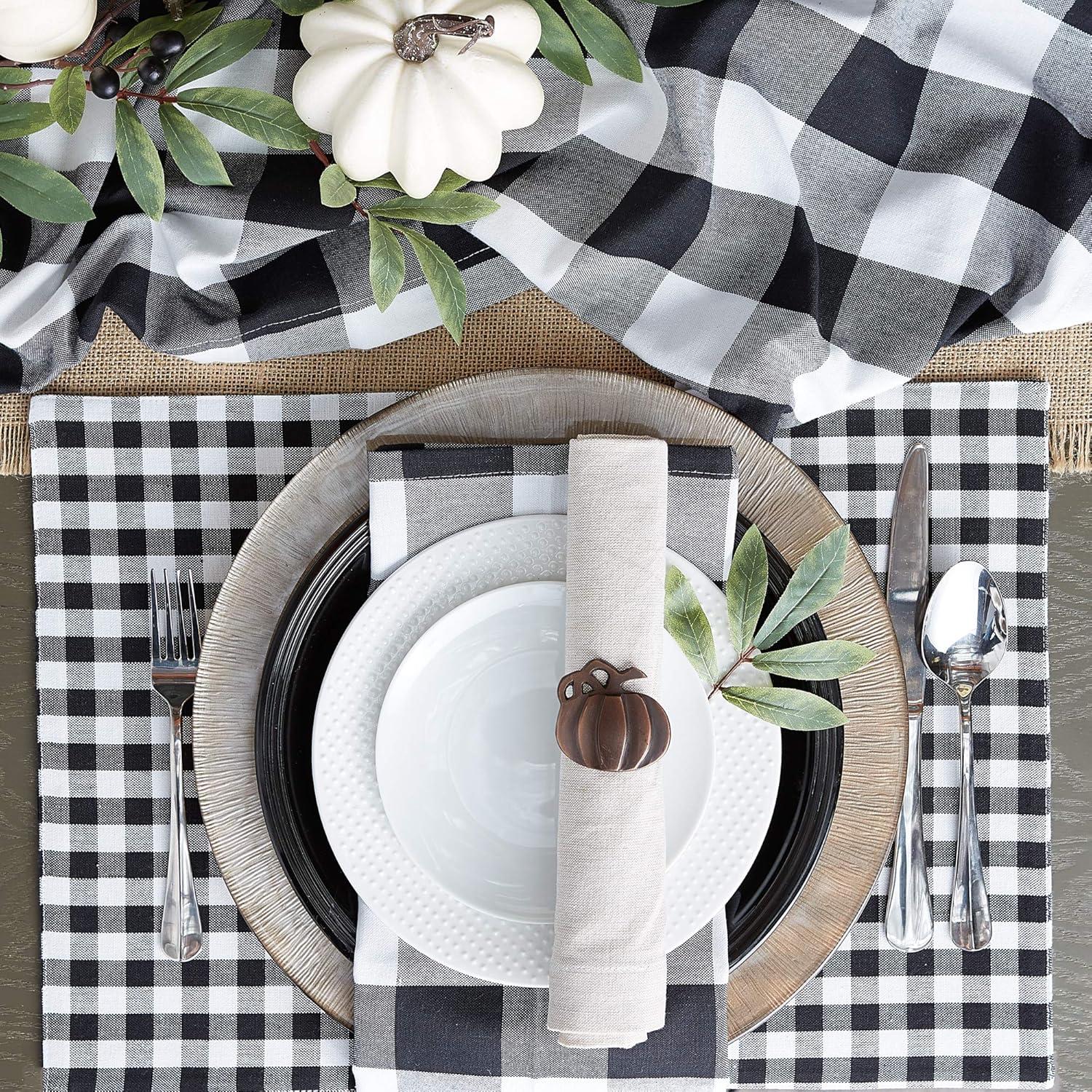 Black Buffalo Check Table Runner 14x108