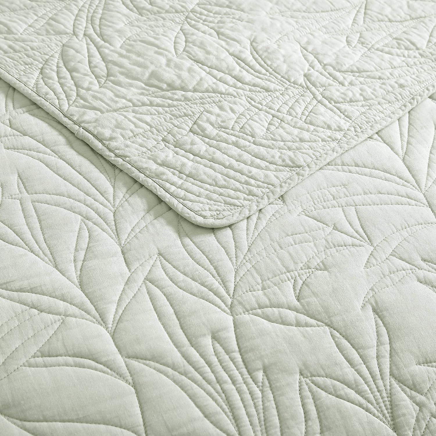 Full/Queen Costa Sera Solid Quilt Green - Tommy Bahama: Reversible Bedspread, Midweight Fabric, Machine Washable